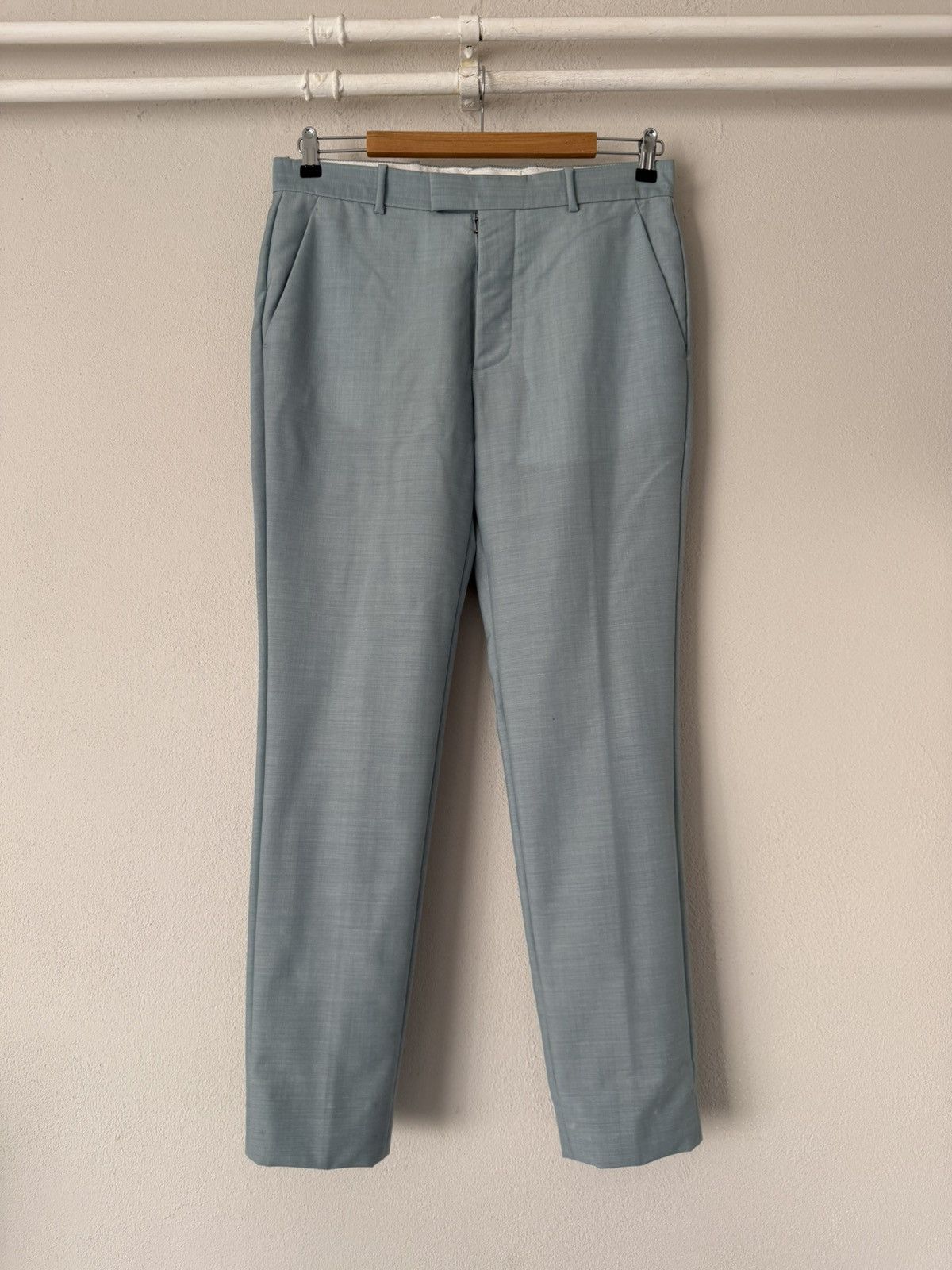Maison Margiela Margiela Tailored Trousers in Pale Blue Wool–Mohair Blend Size US 30 / EU 46 - 1 Thumbnail