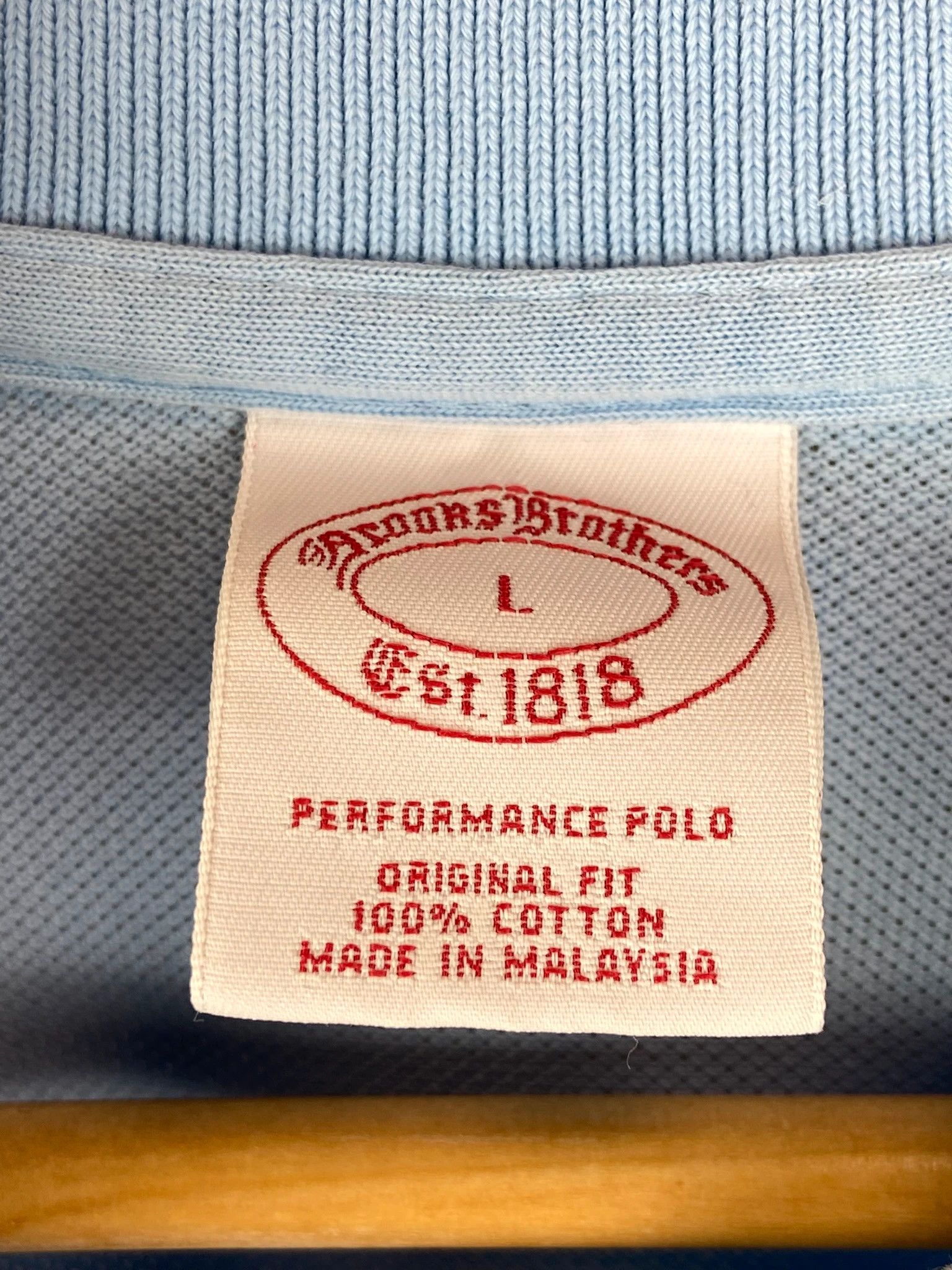 Brooks Brothers Brooks Brothers baby blue classic polo L Size US L / EU 52-54 / 3 - 3 Thumbnail