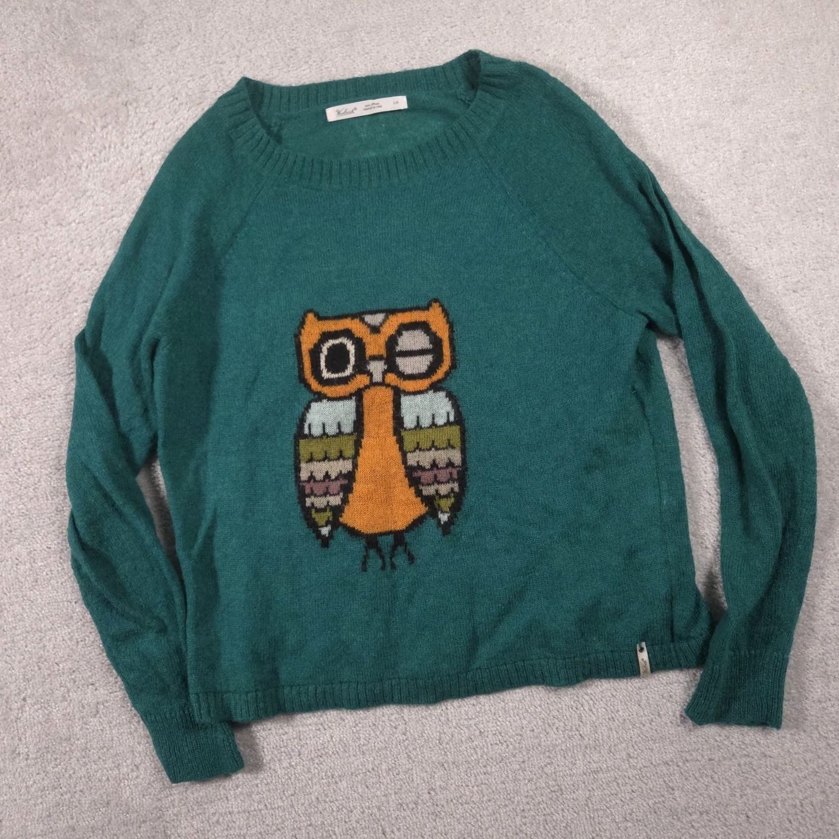 Vintage Woolrich Sweater Womens L Green Owl Graphic Crew Neck Mohair Blend Knit Size L / US 10 / IT 46 - 3 Thumbnail