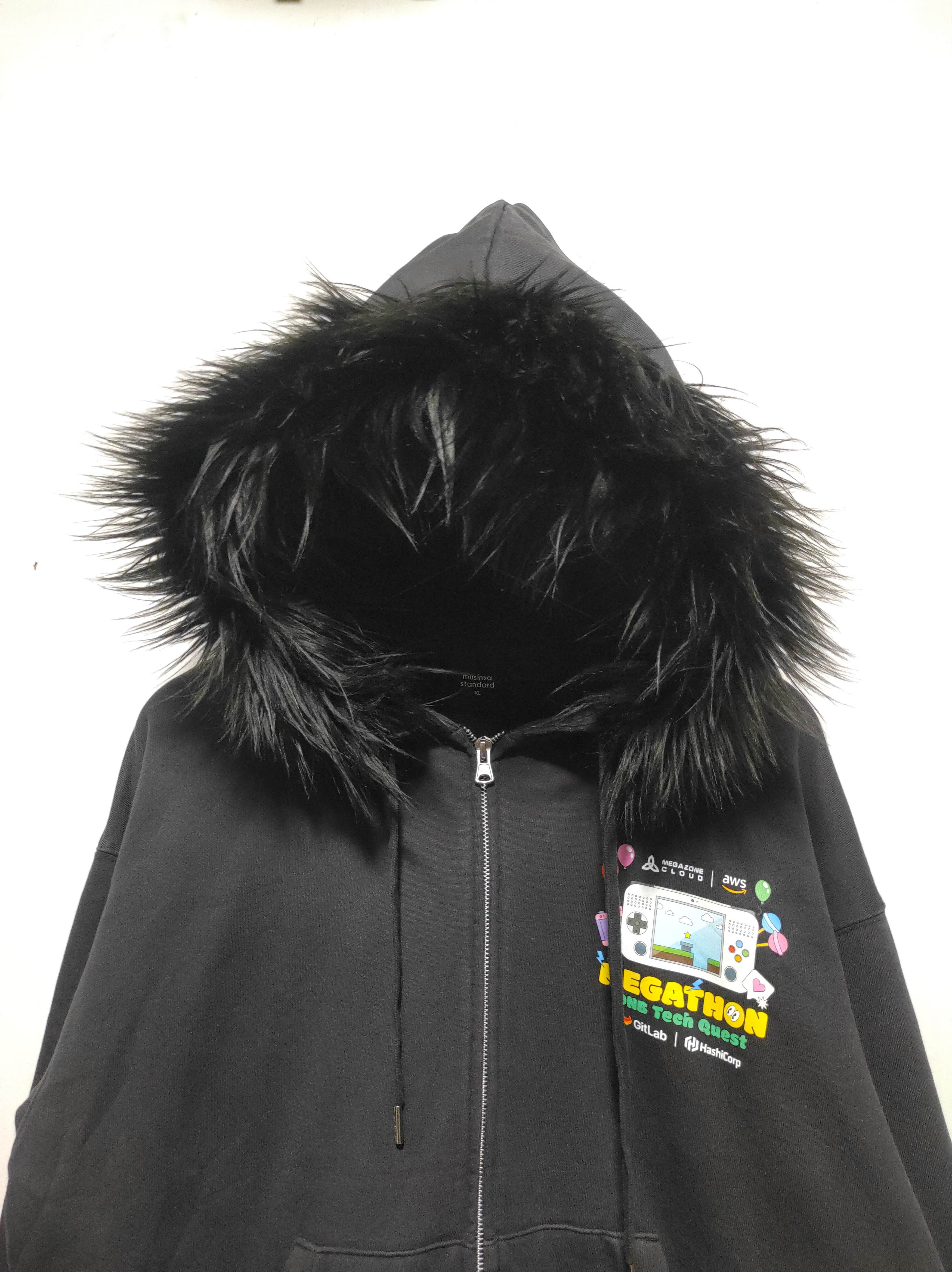 Japanese Brand Musinsa Standard Boxy Heavy double zip fur hoodie LGB style Size US XL / EU 56 / 4 - 11 Thumbnail
