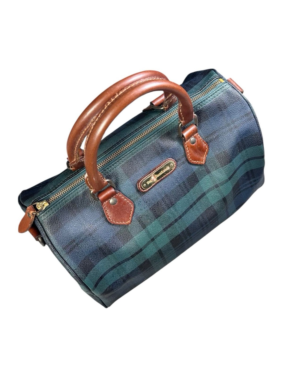 Polo Ralph Lauren 1990s POLO RALPH LAUREN TARTAN PLAID LEATHER DUFFLE BAG Size ONE SIZE - 4 Thumbnail