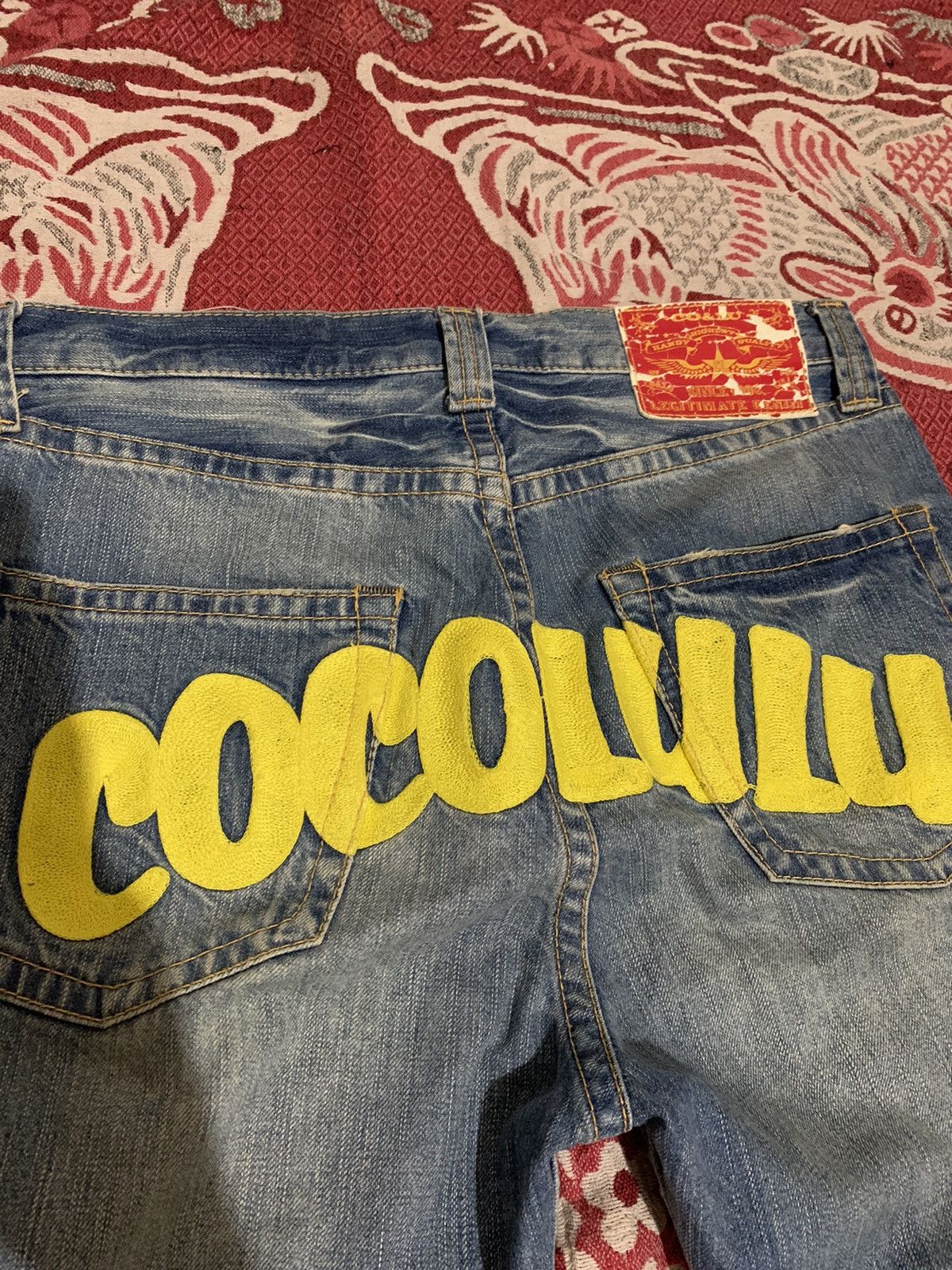 Japanese Brand Designer Co&Lu COCOLULU embroidery spellout logo jeans🔥 Size US 33 - 8 Thumbnail