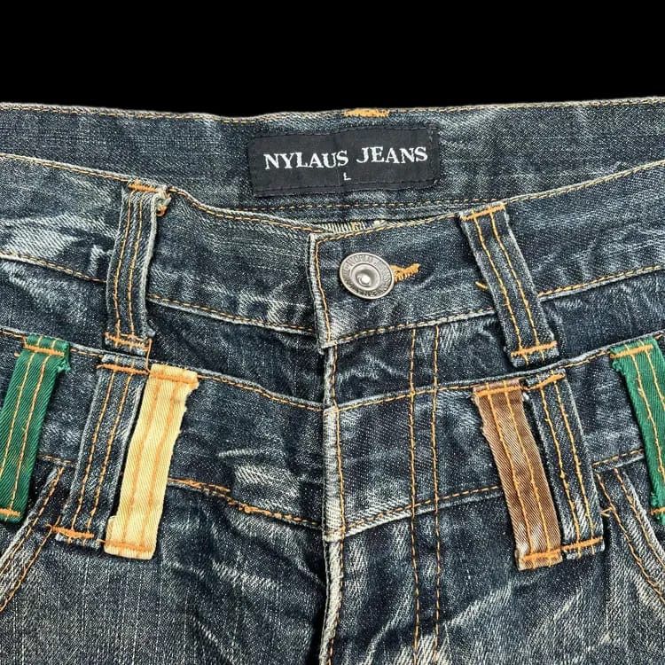 Japanese Brand Nylaus Double Waist Ifsixwasninen Lgb Distressed Denim Size US 32 / EU 48 - 5 Thumbnail