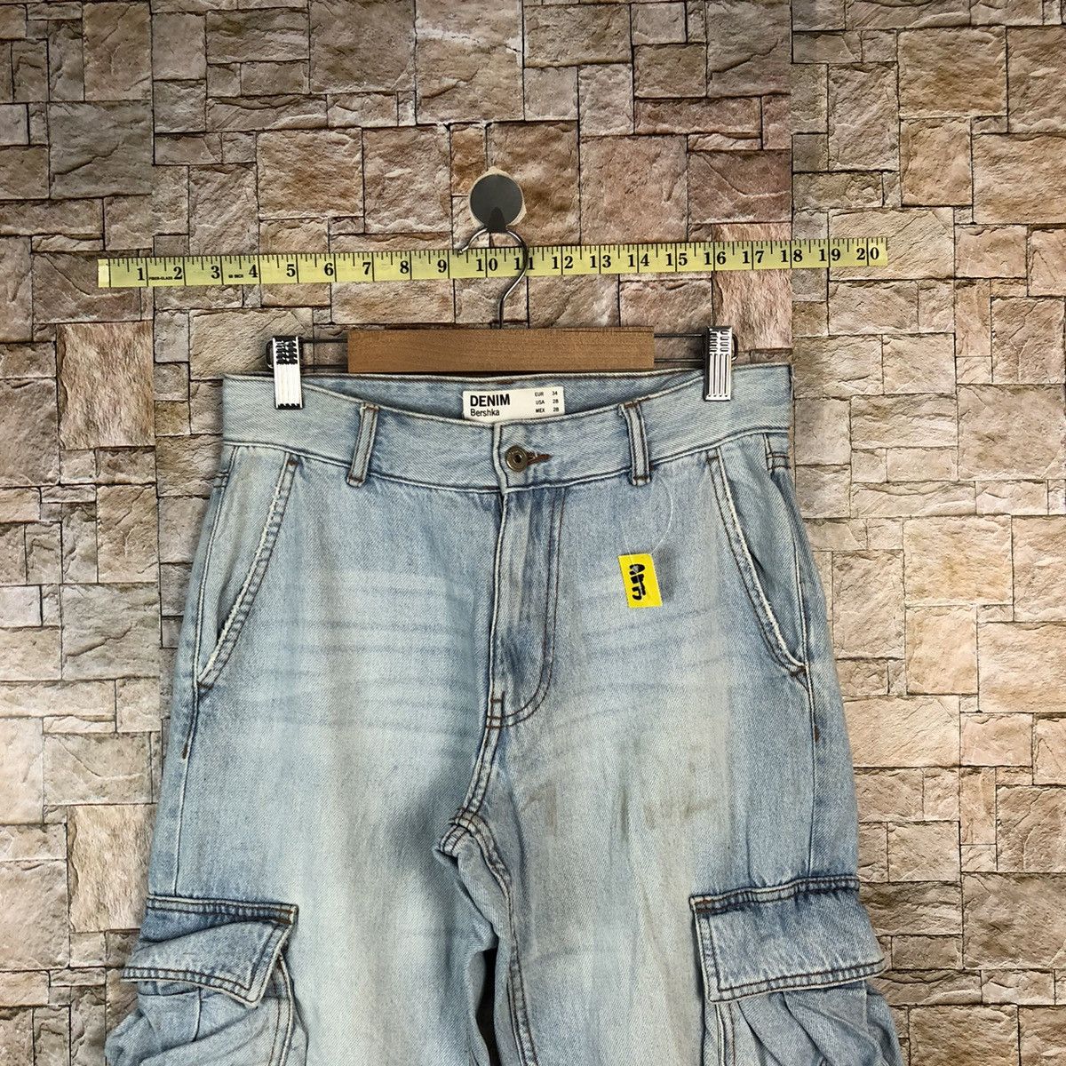 Faded Glory Bershka Blue Cargo Multipocket Joggers Pants #A1173 Size US 28 / EU 44 - 4 Thumbnail