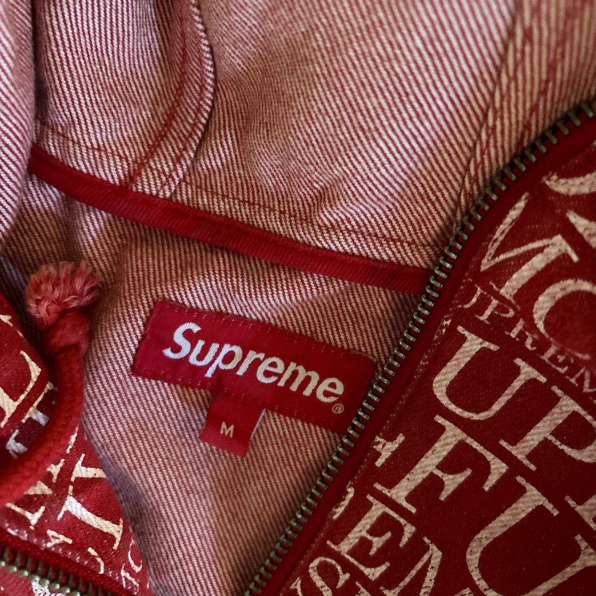 Supreme Supreme Fuck Em All Denim Hooded Pullover, FW2016 Size US M / EU 48-50 / 2 - 2 Thumbnail