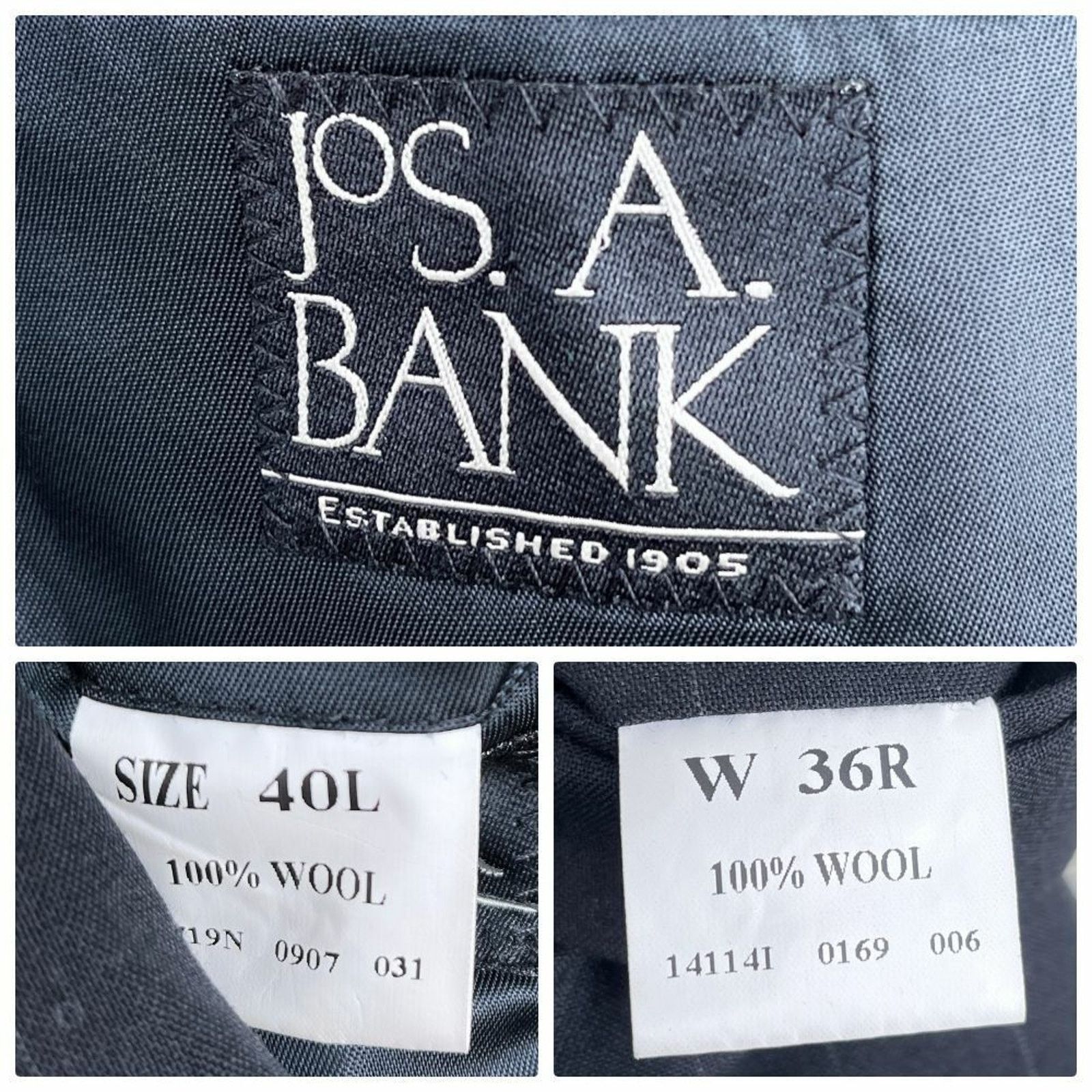 Jos. A. Bank Jos A Bank Striped Wool Suit Navy Blue Two Button Mens 40L Size 40L - 12 Thumbnail