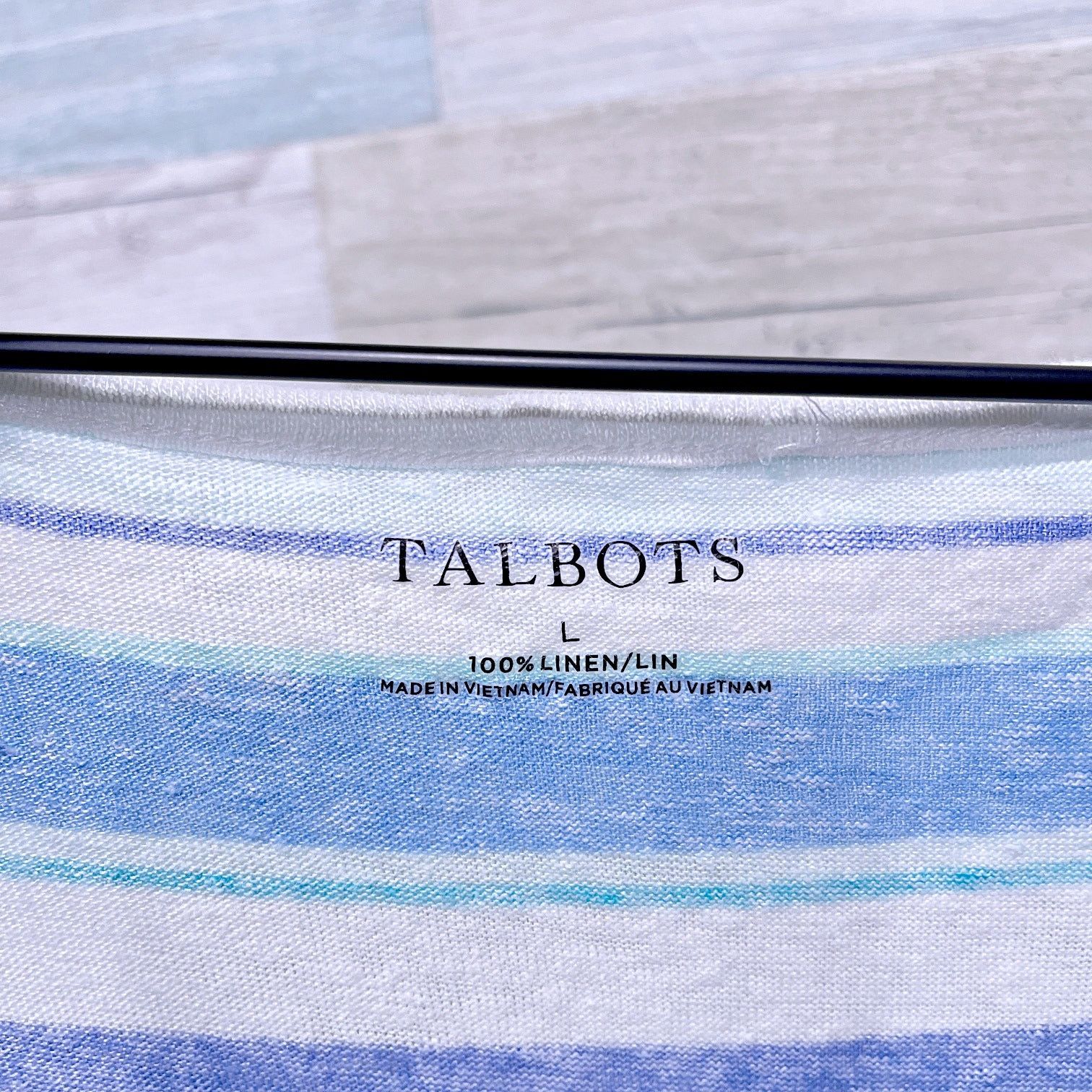Other Talbots 100% Linen Slub Knit Tee White Blue Stripe Cap L Size L / US 10 / IT 46 - 5 Thumbnail