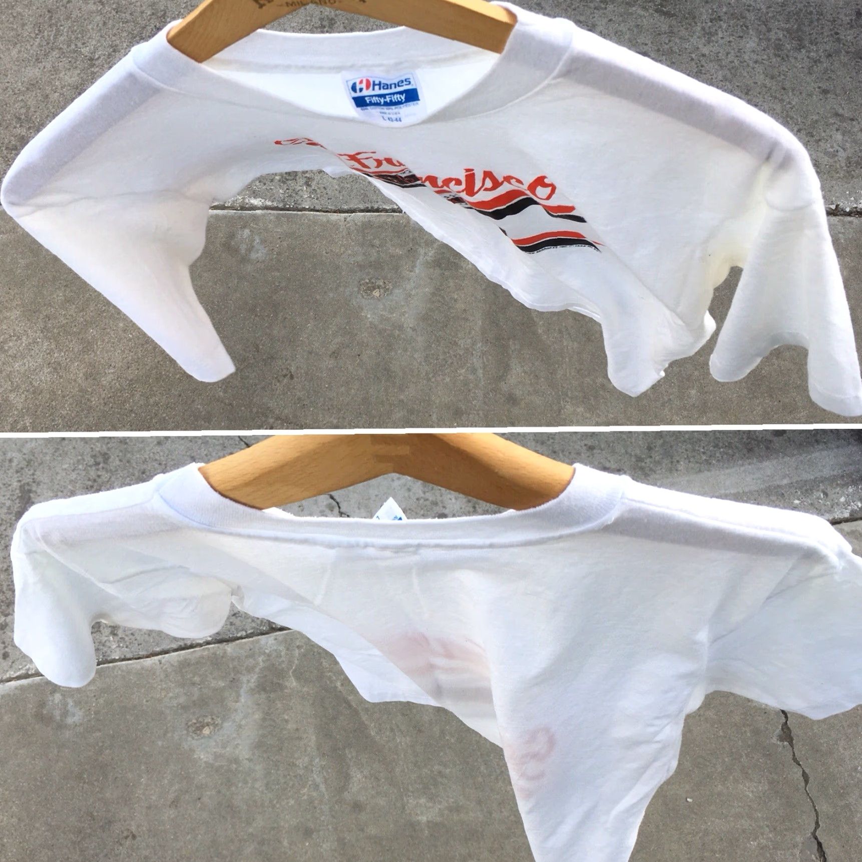 Hanes Vintage San Francisco Giants T Shirt 1988 80s Graphic Tee Size L Mens White Hanes 50/50 Polycotton Short Sleeve Vintage Sportswear/Beach Size US L / EU 52-54 / 3 - 6 Thumbnail