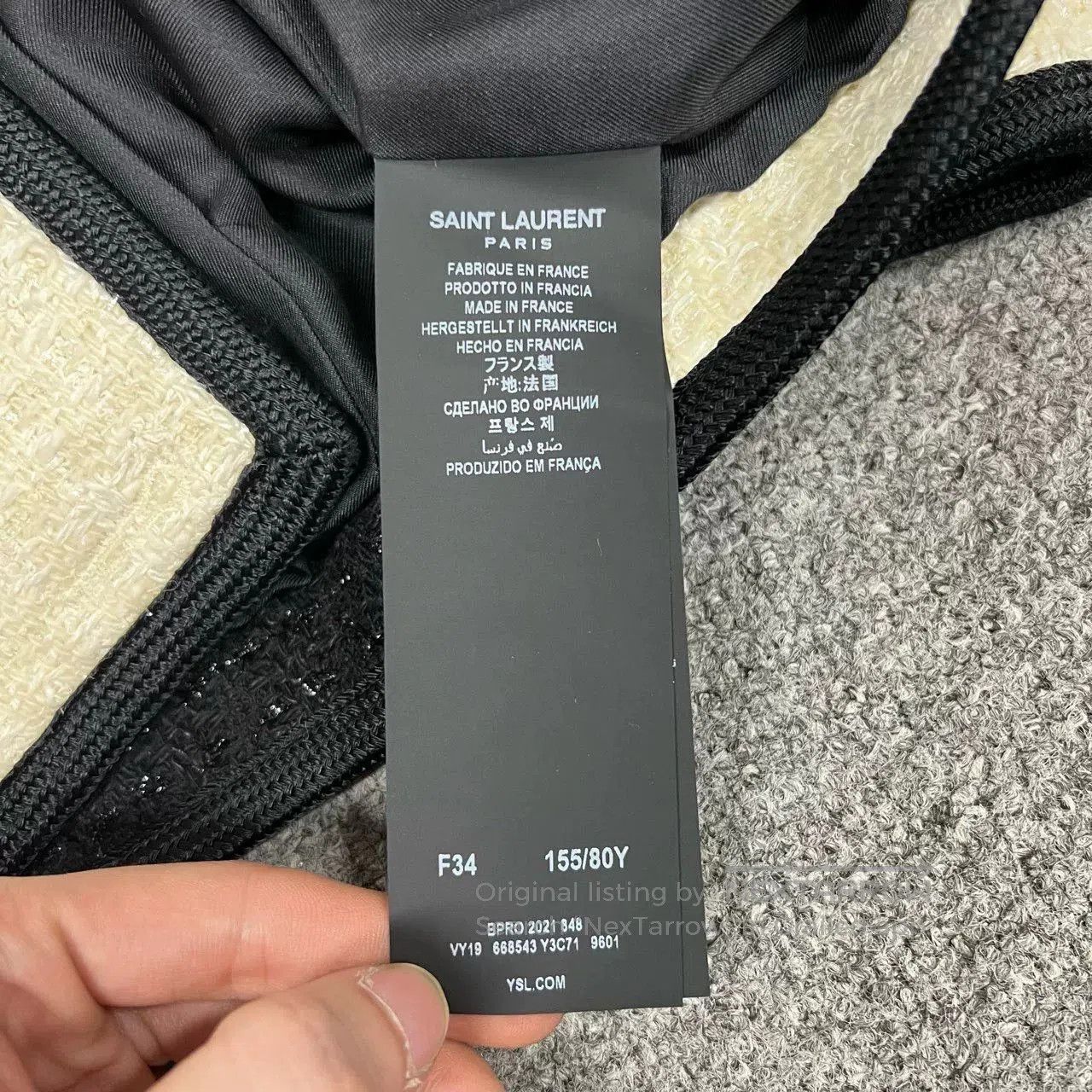 Saint Laurent Paris Saint Laurent Black White Tweed Jacket. Size XXS / US 00 / IT 34 - 6 Thumbnail