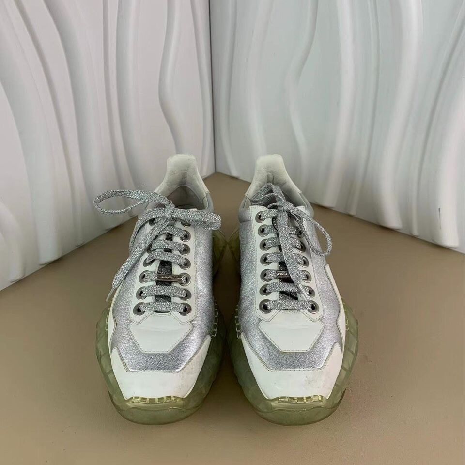 Jimmy Choo Jimmy Choo Ladies Low-Top Diamond Clear Sole Sneakers White Size US 7.5 / IT 37.5 - 8 Thumbnail