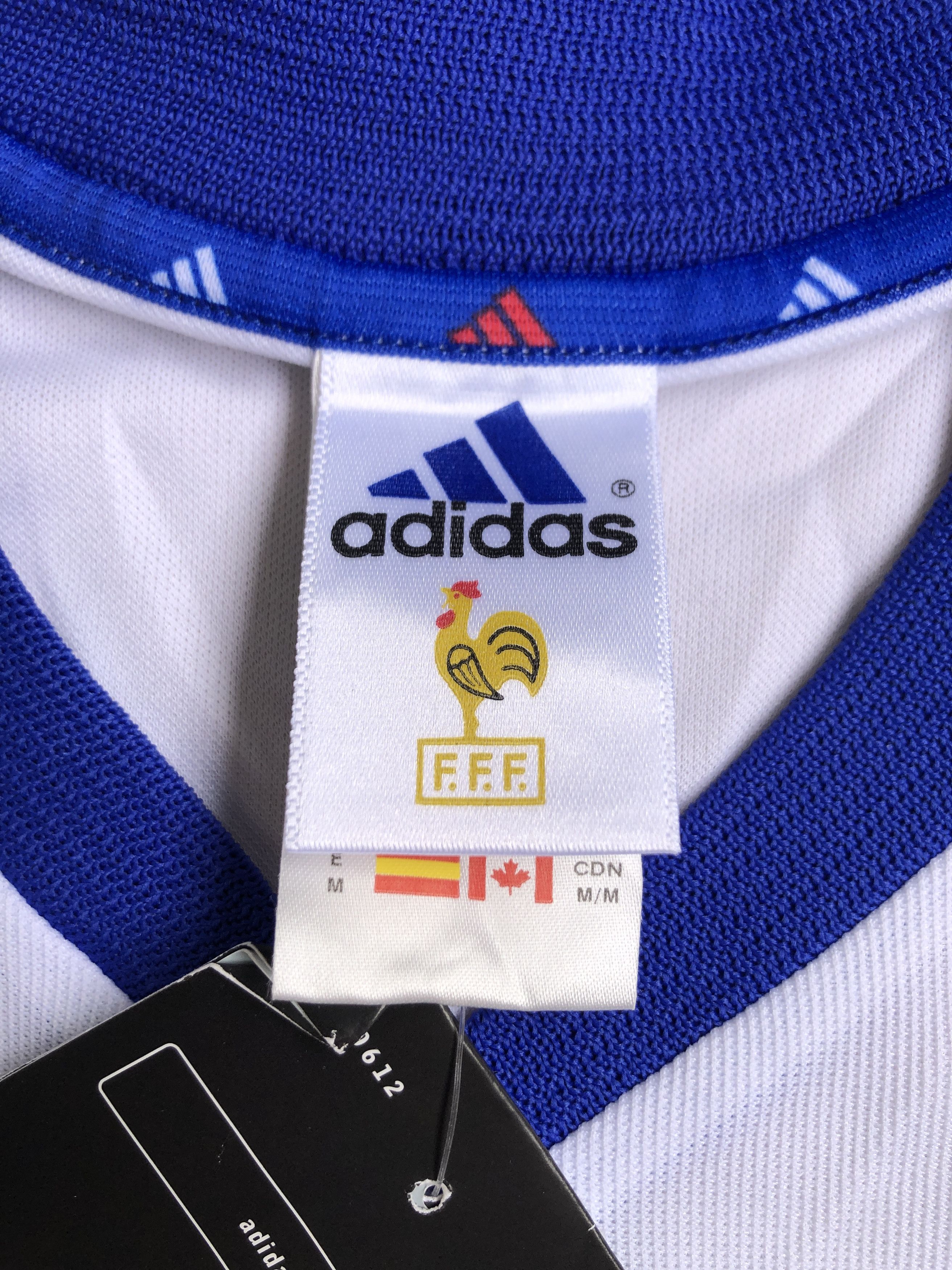 Adidas France Away Football Shirt 2002-2004 Size M BNWT Size US M / EU 48-50 / 2 - 11 Thumbnail