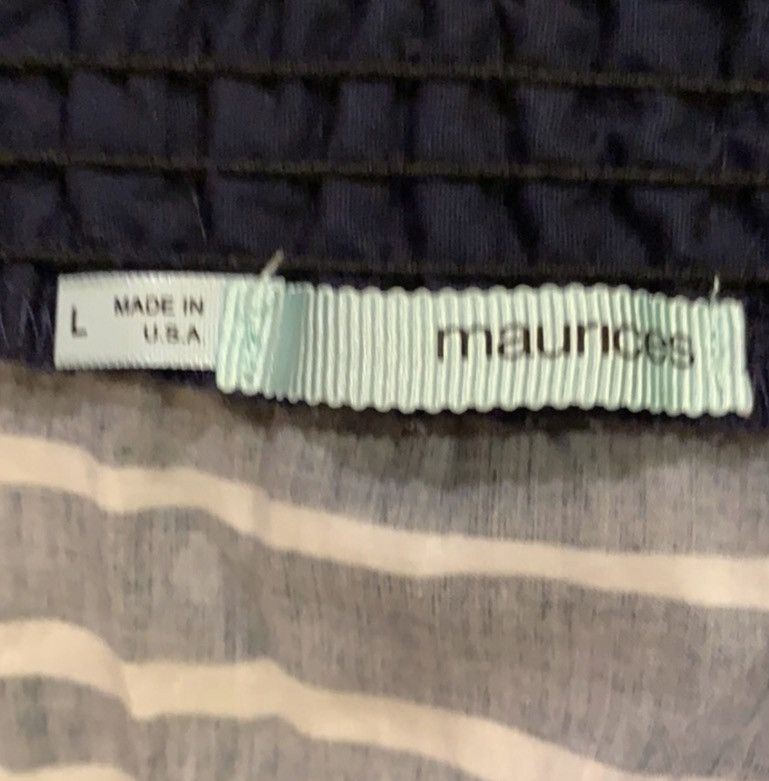 Other Maurices Navy & White Striped Skirt Size Large Smocked Waist Size 42" / US 20 - 5 Thumbnail