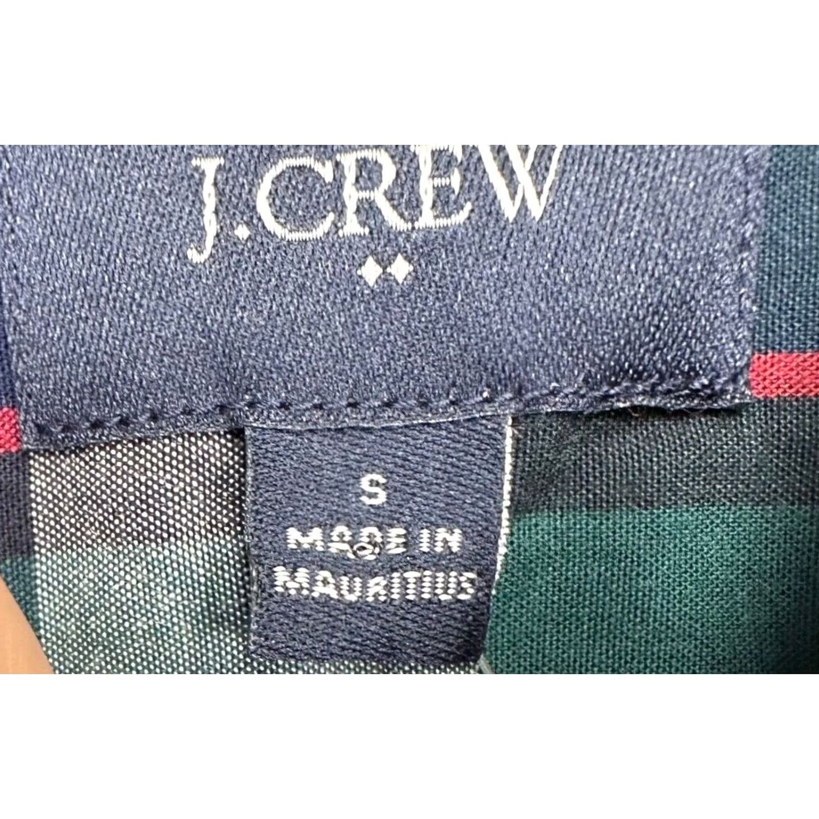 J.Crew J.CREW Shirt Adult Small Slim Button-Down Long Sleeve Plaid Navy Green Mens NEW Size US S / EU 44-46 / 1 - 7 Thumbnail