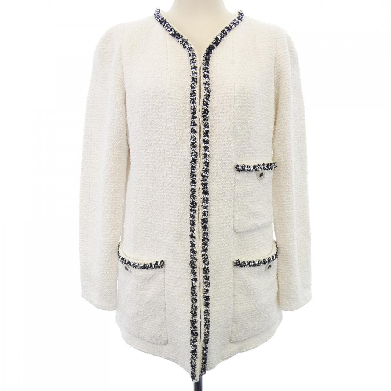 Chanel Chanel Chanel Collarless Jacket Textile Outerwear P72407V64049 DUTY FREE for USA Size ONE SIZE - 1 Thumbnail