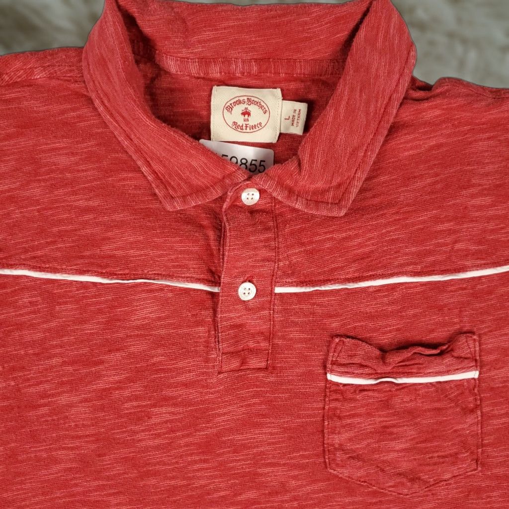 Brooks Brothers Brooks Brothers Polo Shirt Mens Large Red Solid Short Sleeve Casual Activewear Size US L / EU 52-54 / 3 - 1 Thumbnail