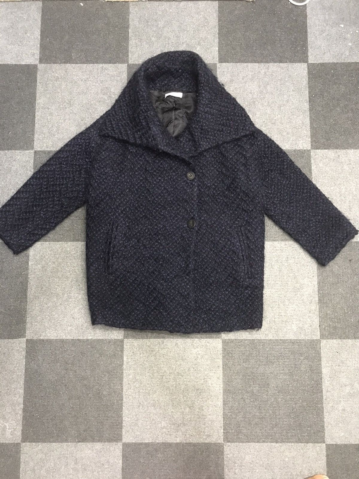 Designer × Japanese Brand × Tomorrowland Winter Very Rare KNOTat Two Tones Oversize Knitted Coat Size S / US 4 / IT 40 - 1 Thumbnail