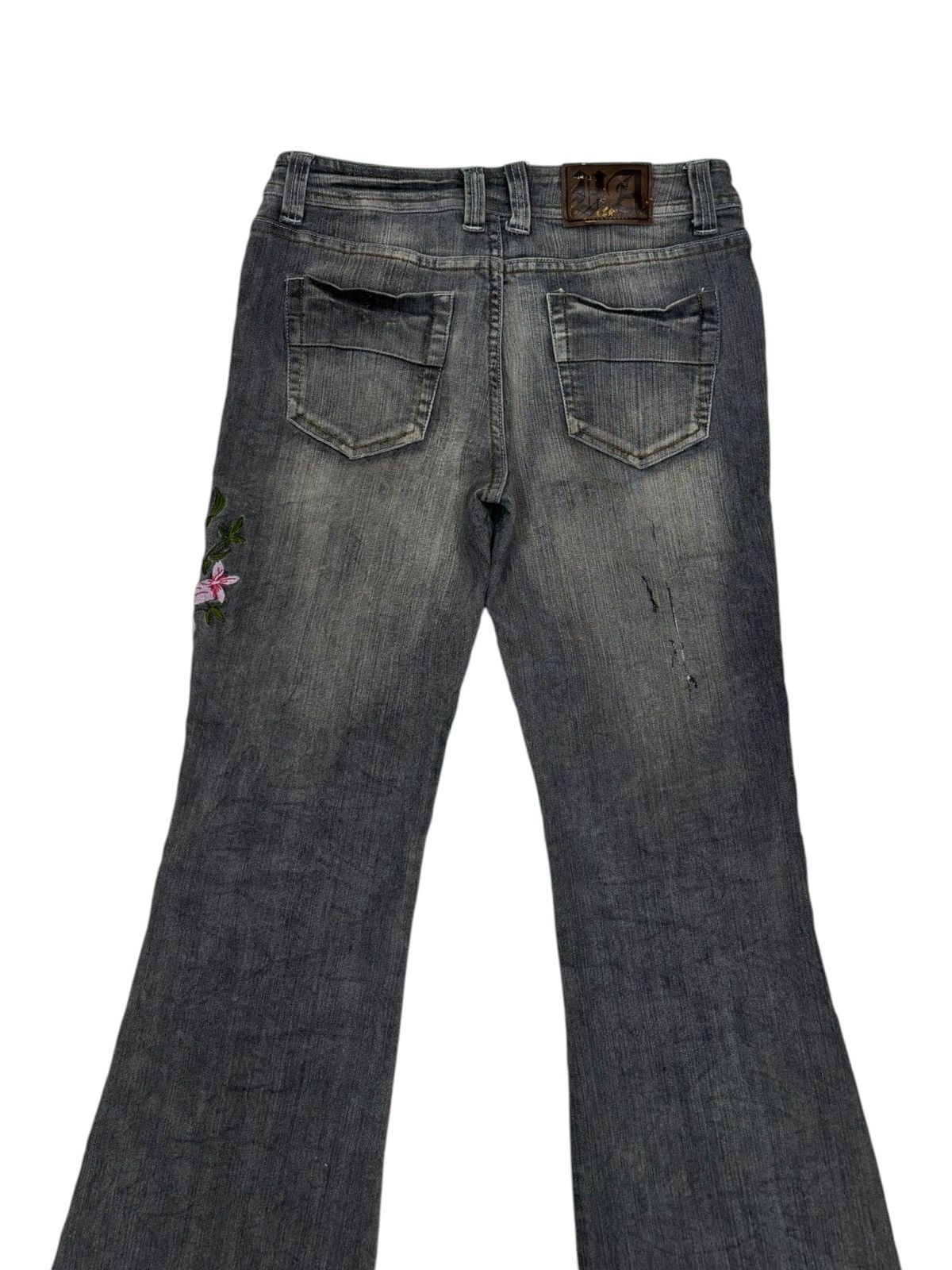 Tornado Mart Flare Jeans Viva Presto Embroidery Faded Black Bootcut Jeans Size US 28 / EU 44 - 6 Thumbnail