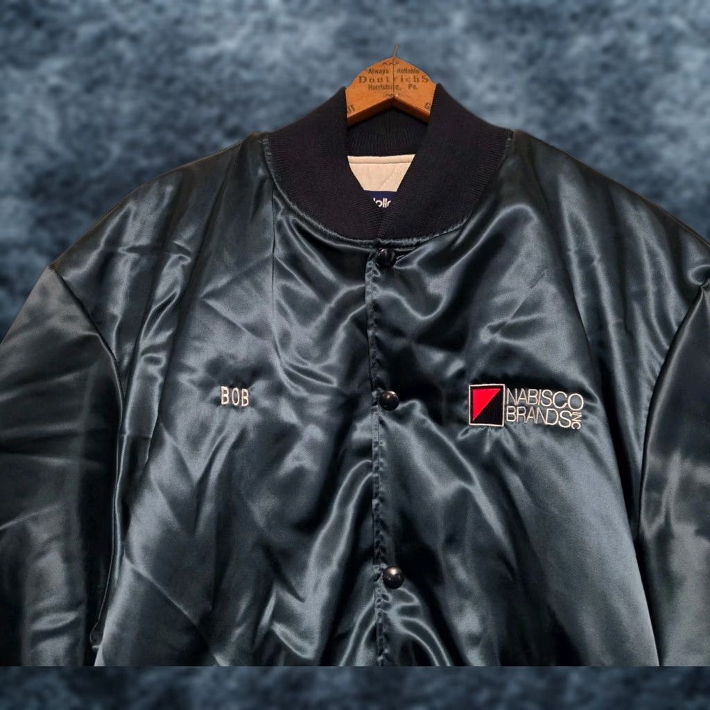 Vintage Vintage Nabisco Brands Inc. XL Blue Satin Bomber Jacket Men's 80s User: Vintage Nabisco Brands Inc. XL Blue Satin Bomber Jacket Men's 80s Size US XL / EU 56 / 4 - 1 Thumbnail