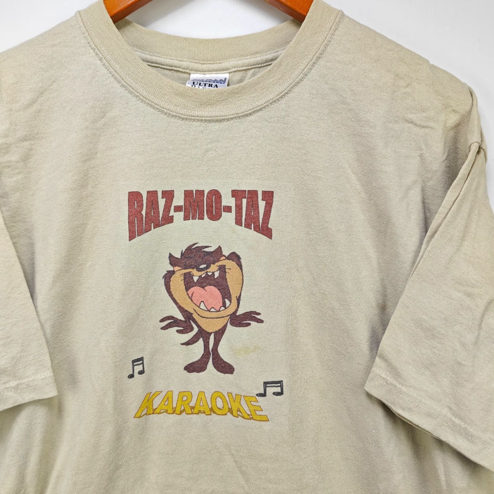 Vintage VINTAGE Looney Tunes Taz Graphic Print T Shirt XL Shirt Men Beige 1990s 90s Cartoon Pockets Logo Size US XL / EU 56 / 4 - 2 Thumbnail