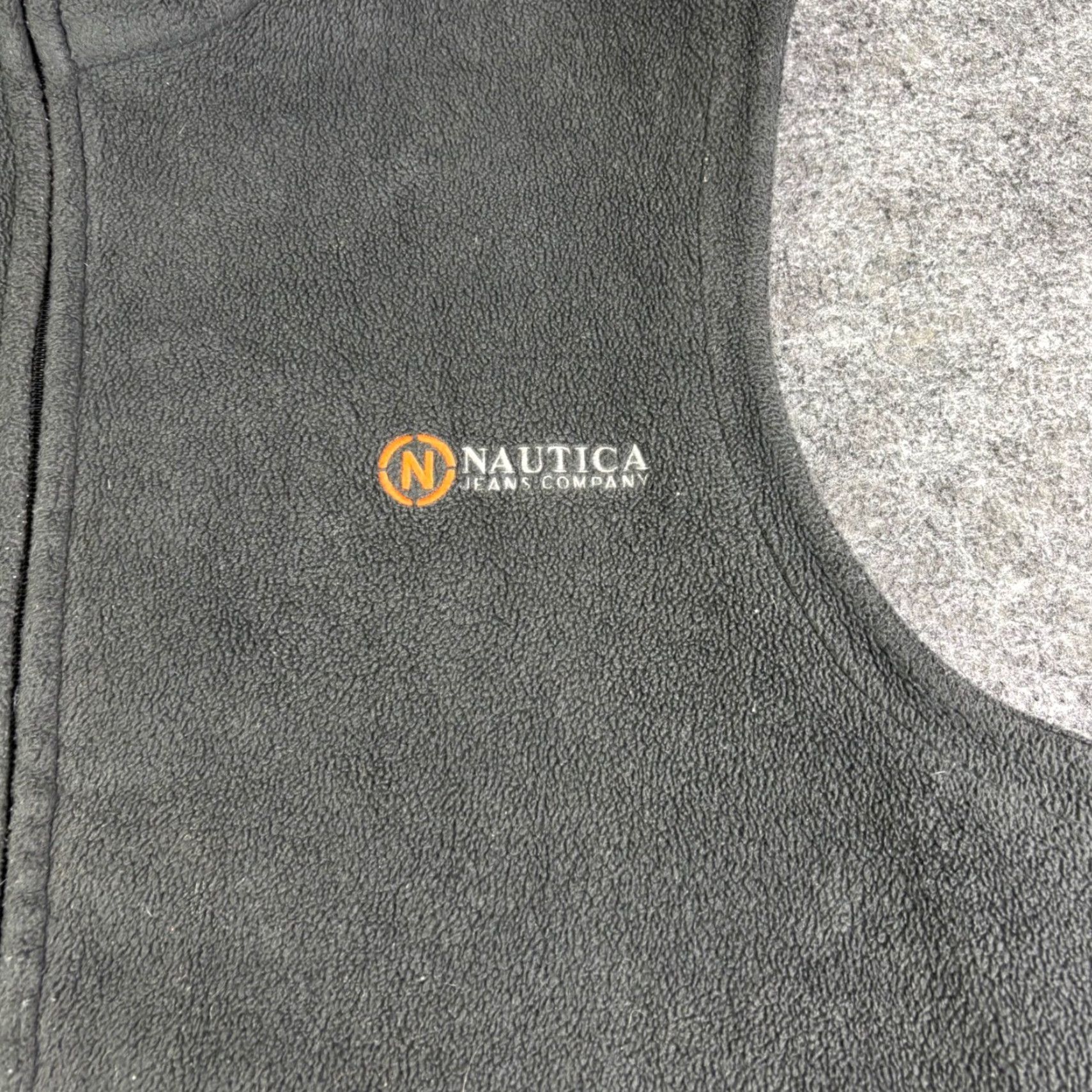 Nautica Nautica Jeans Company Vest Full Zip Logo Mens Large Gray Vintage 90s Fleece Bodywarmer Jacket Short 3-in-1 Jacket Polyester Zip Size US 33 - 7 Thumbnail