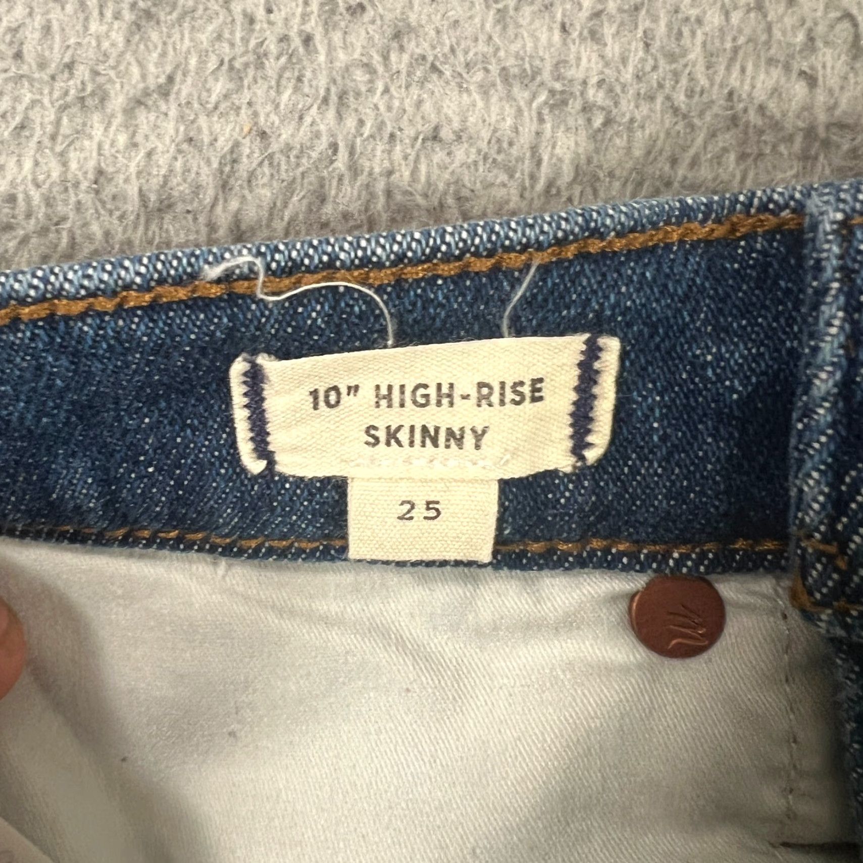 Madewell Madewell Jeans Women's 25 Regular 10" High-Rise Skinny Denim Medium Blue Stretch 5-Pocket Jeans Womens Size 42" / US 20 - 6 Thumbnail