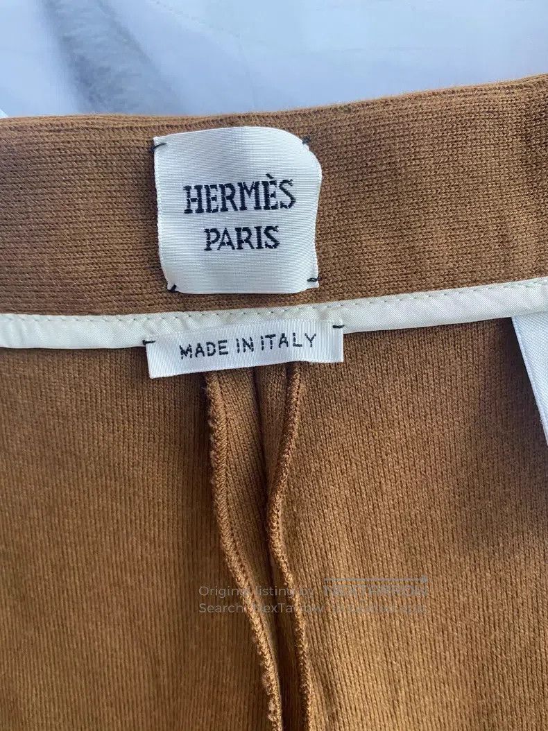 Hermes Hermes Khaki Wide-Leg Pants Size 42" / US 20 - 9 Thumbnail