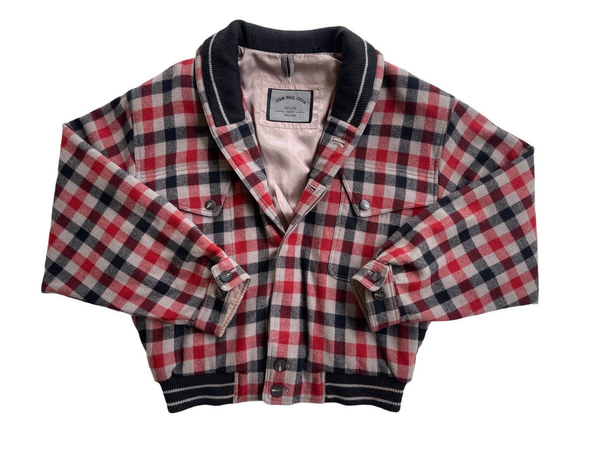 Japanese Brand Jean Paul Isola Red Plaid Bomber Jacket Size US L / EU 52-54 / 3 - 7 Thumbnail