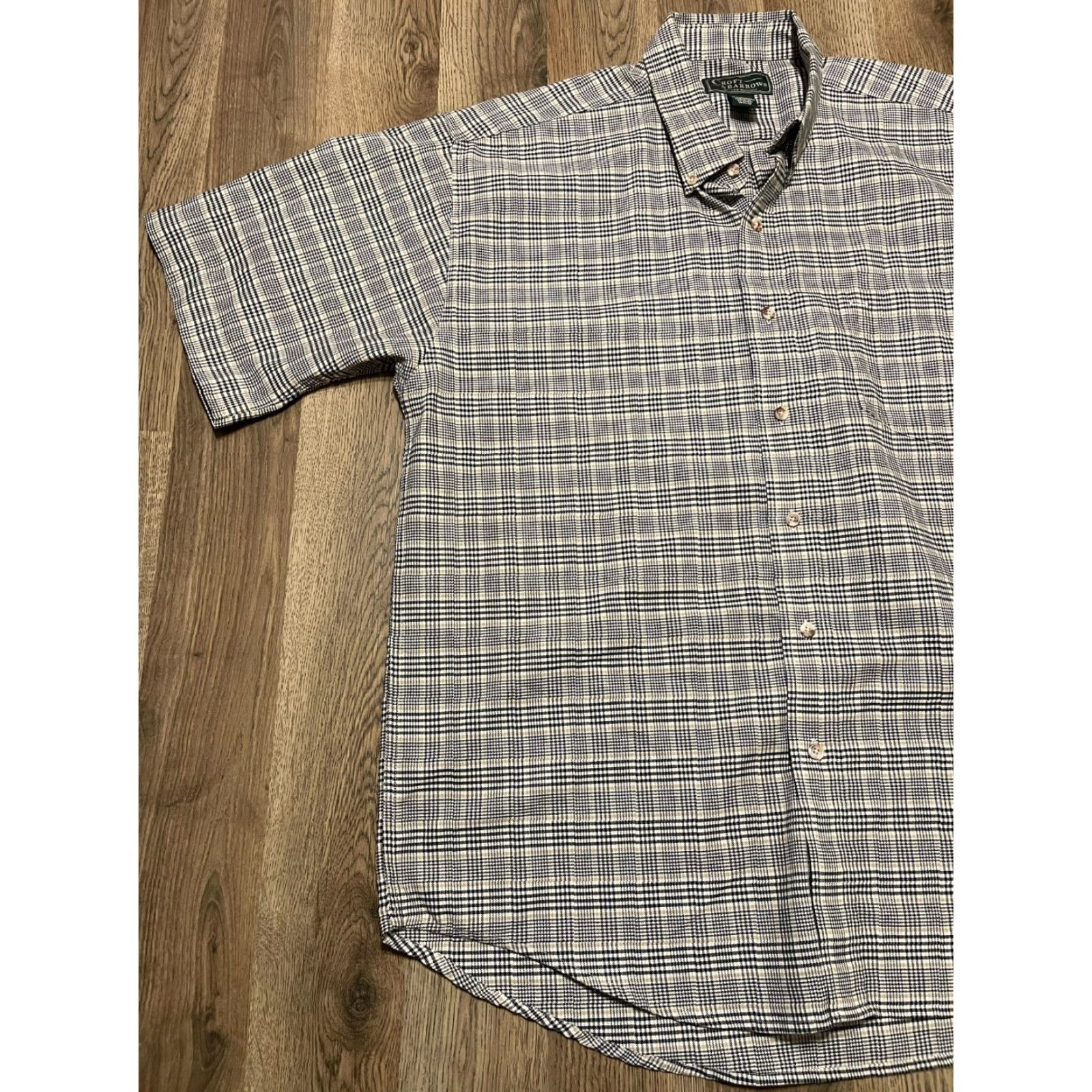 Croft & Barrow Croft & Barrow Shirt Mens Large Black Tan White Plaid Button Up Size US L / EU 52-54 / 3 - 3 Thumbnail