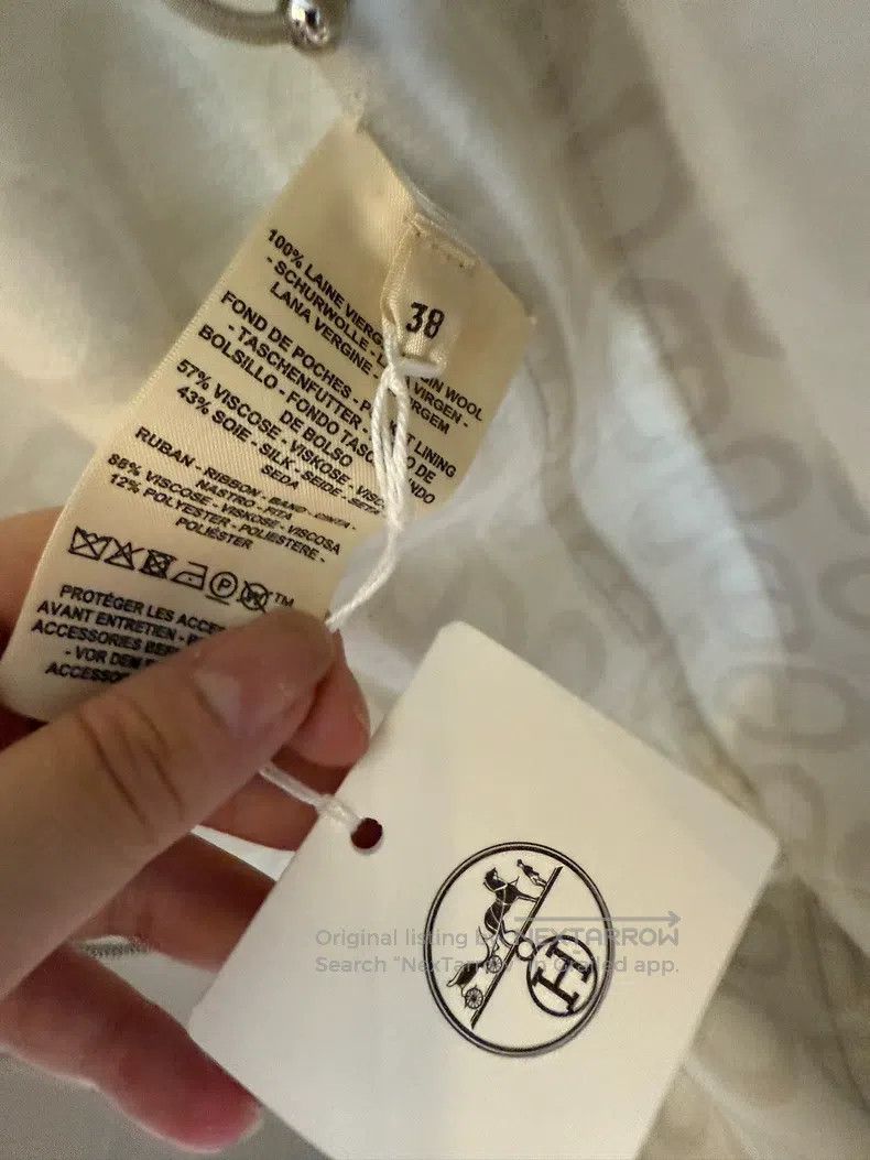 Hermes Hermes Beige Hooded Coat, High-Quality Wool Blend Size XS / US 0-2 / IT 36-38 - 8 Thumbnail