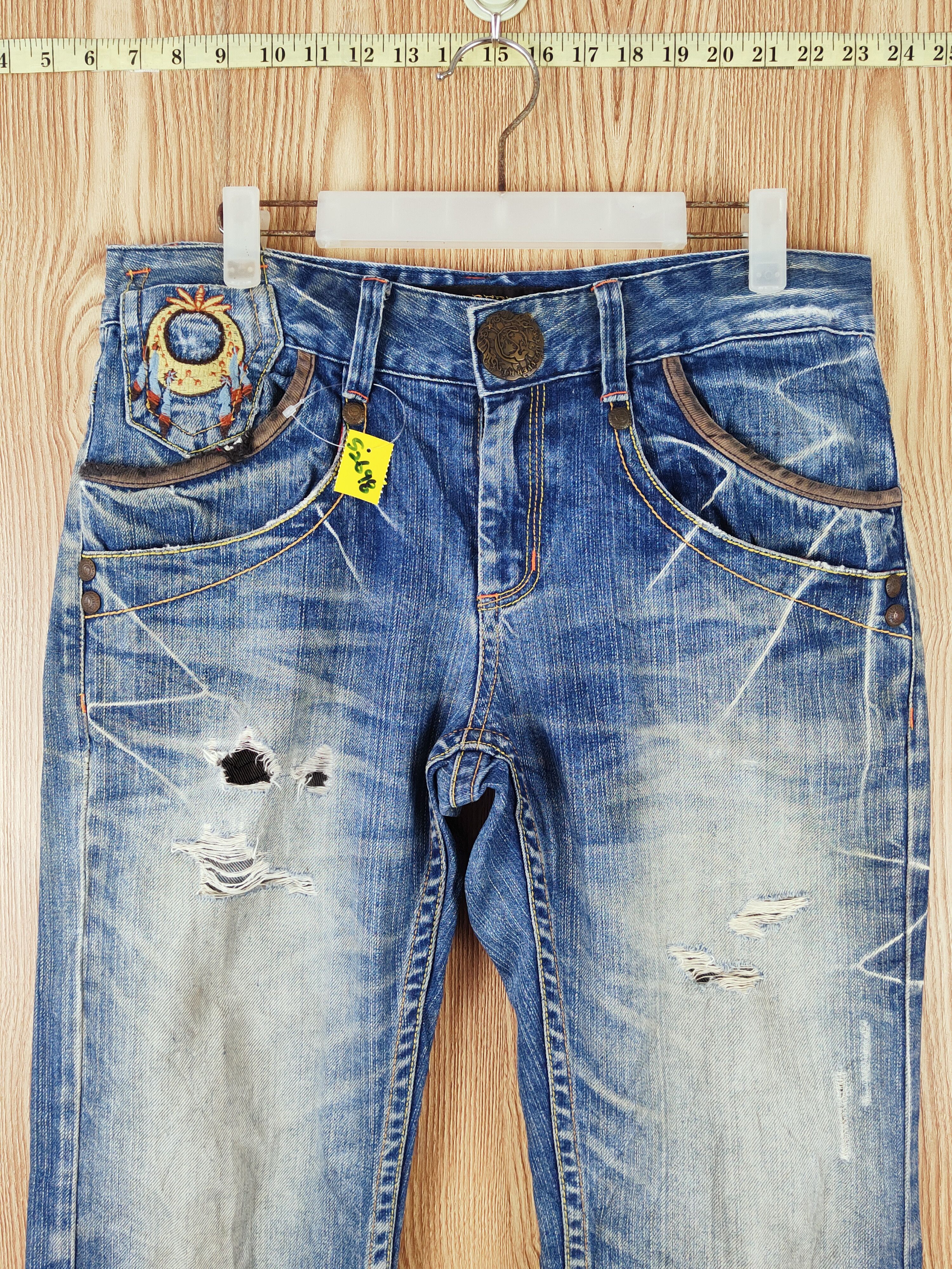 Japanese Brand Redpepper Blue Distressed Ripped Jeans #S2698 Size 31" - 2 Thumbnail