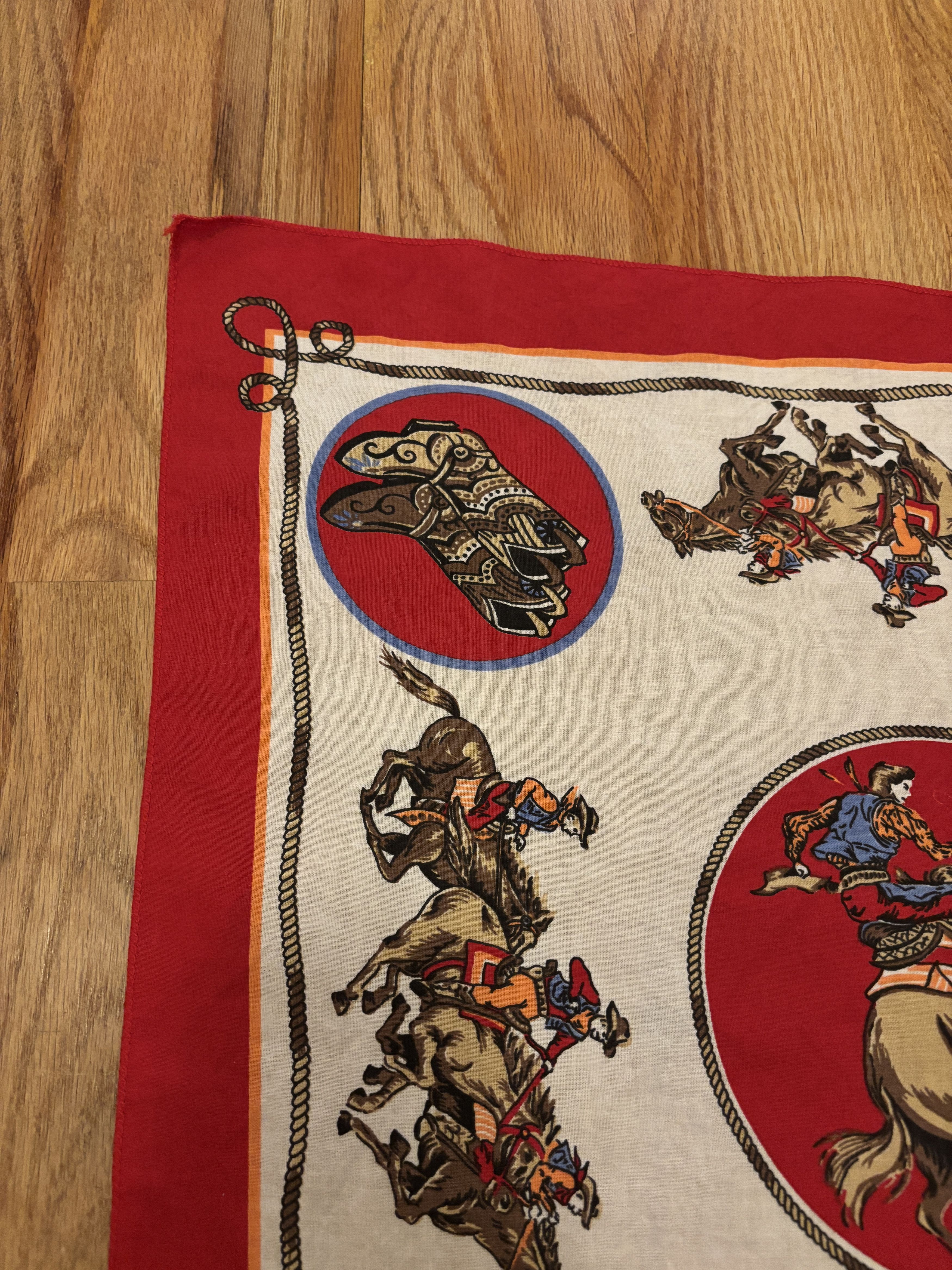 The Unbranded Brand × Vintage Western Cowboy Rodeo USA Bandanna Handkerchief Size ONE SIZE - 4 Thumbnail