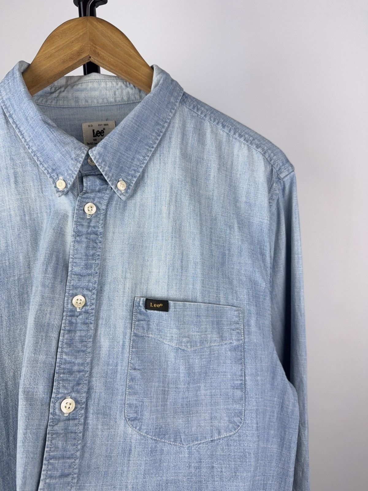 Lee Western Lee Light Denim Button-Down Shirt Vintage Style Size US XL / EU 56 / 4 - 2 Thumbnail