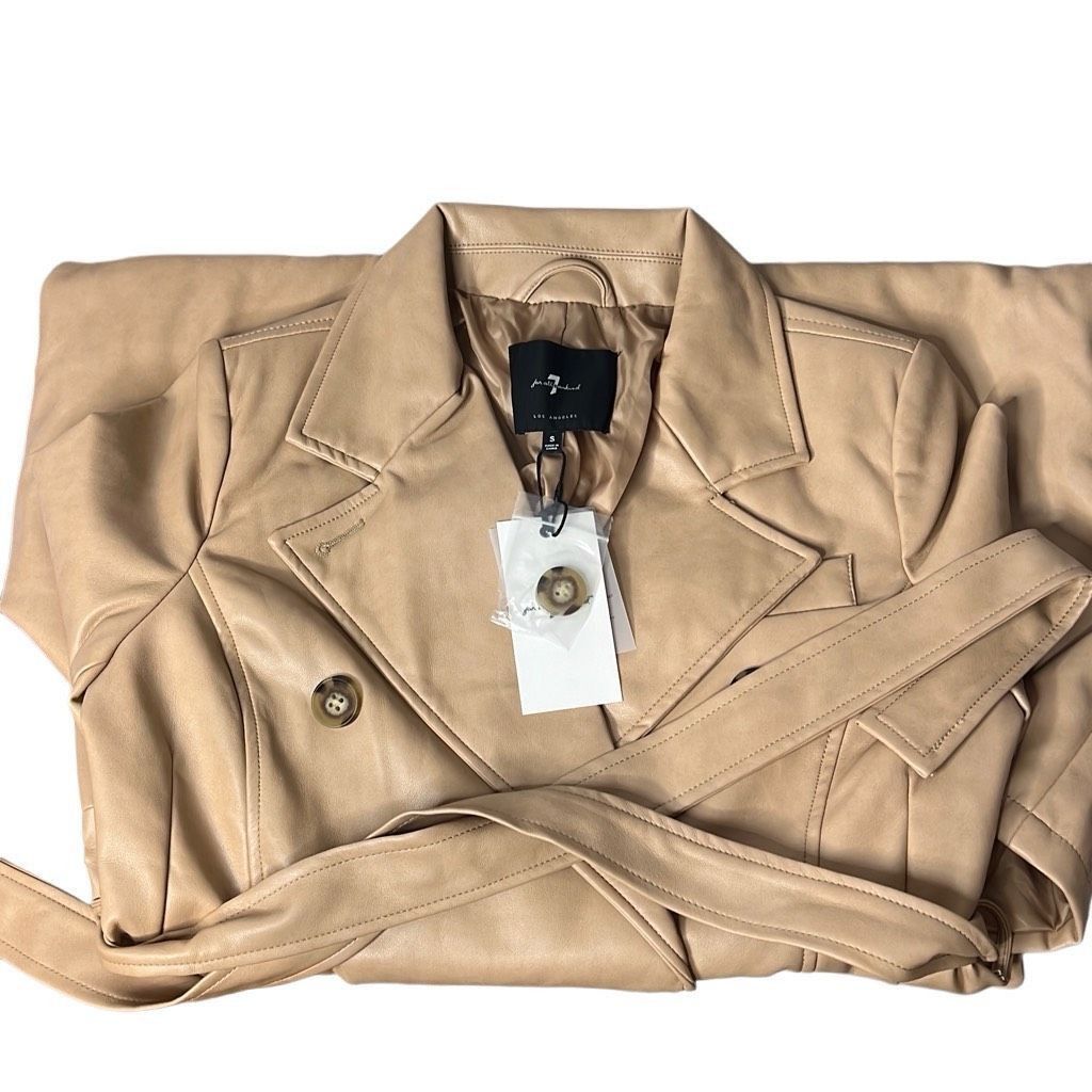 7 For All Mankind 7 For All Mankind Vegan Faux Leather Trench Belted Coat NWT Size S / US 4 / IT 40 - 14 Thumbnail
