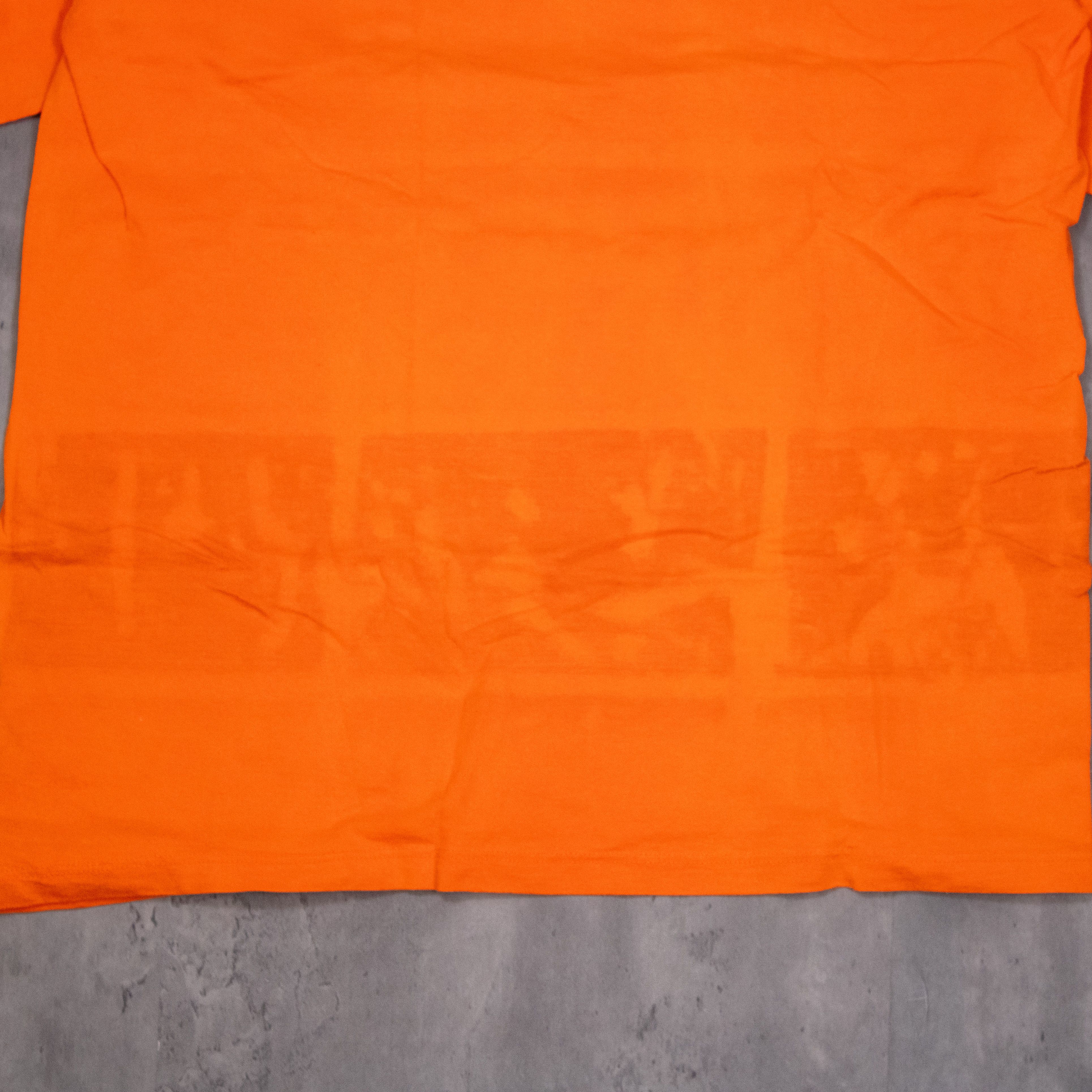 Vintage Vintage 1990s TT & CO Pocket Single Stitch Sun Fadeed Orange Tee Size US L / EU 52-54 / 3 - 10 Thumbnail