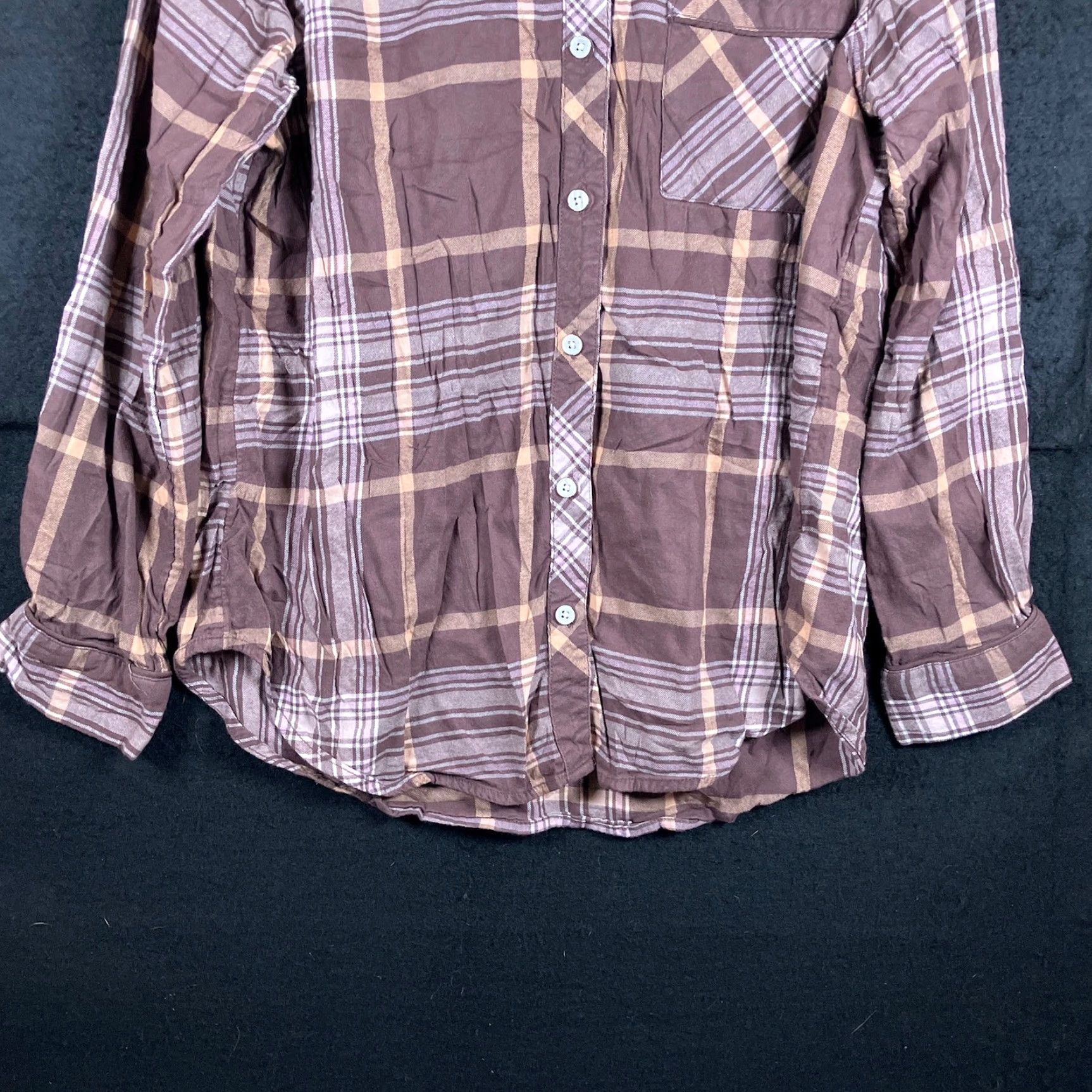 Vintage Aerie Womens Shirt Brown Plaid Collared Button-Down Long Sleeve Small Size S / US 4 / IT 40 - 3 Thumbnail