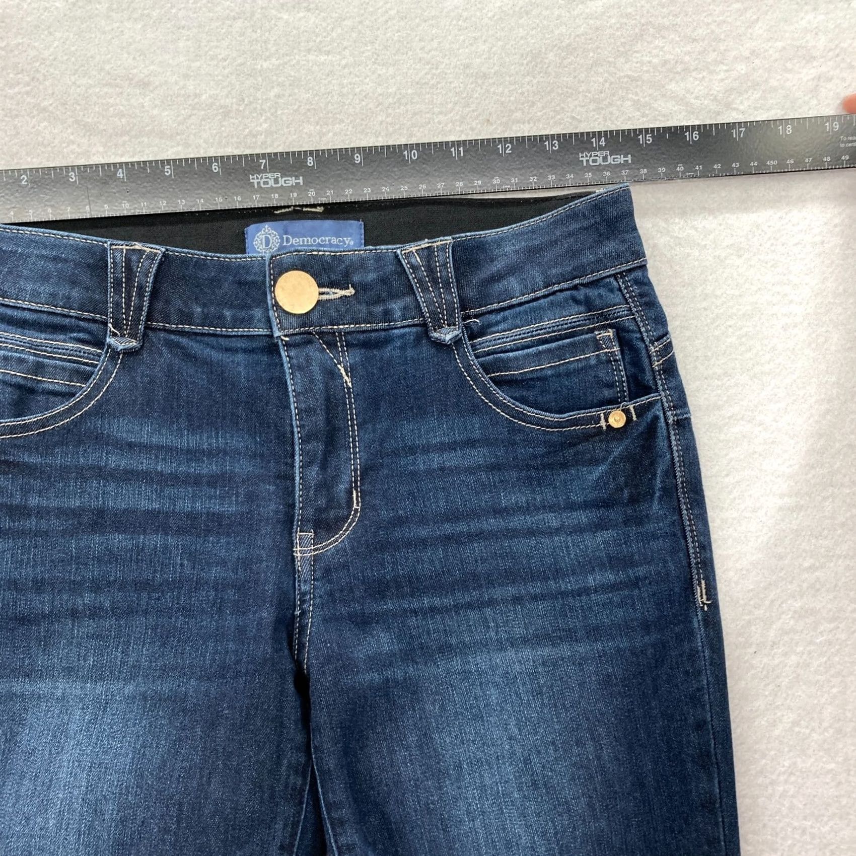 Vintage Democracy Jeans Ab Solution Women's 4 Dark Wash Blue Stretch Skinny Ankle Jeans Size 28" / US 6 / IT 42 - 6 Thumbnail
