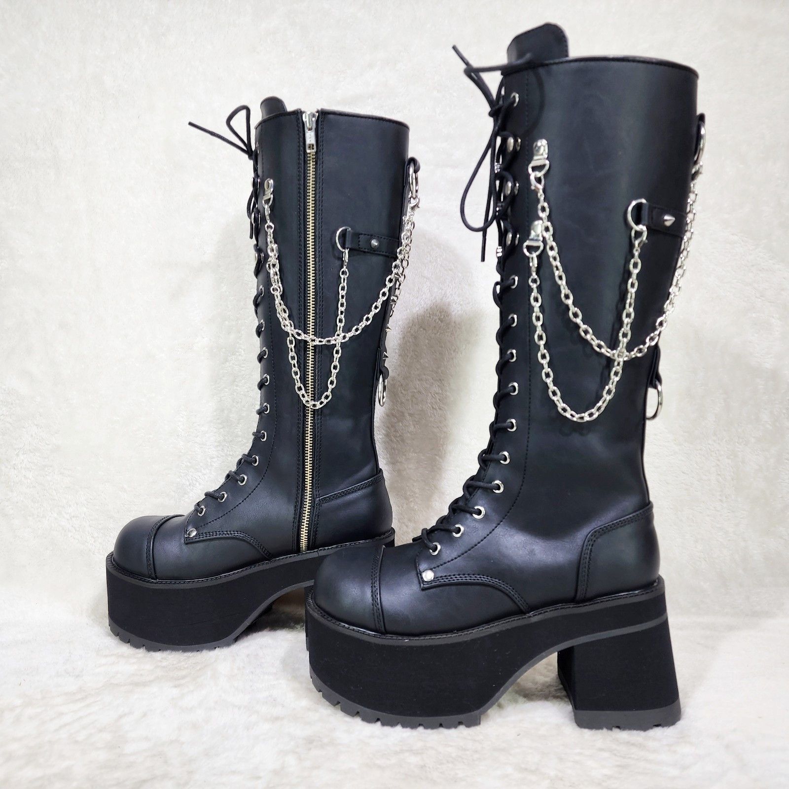 Demonia Cult DEMONIA Ranger 303 Goth Lumberjack Biker Mens Platform Knee Size US 7 / EU 40 - 2 Thumbnail
