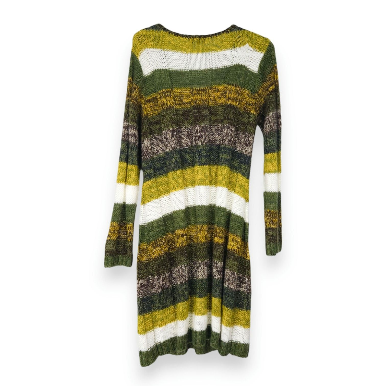 Other Ultra Flirt Striped V‑Neck Sweater Dress Green White XL EUC Size XL / US 12-14 / IT 48-50 - 2 Thumbnail