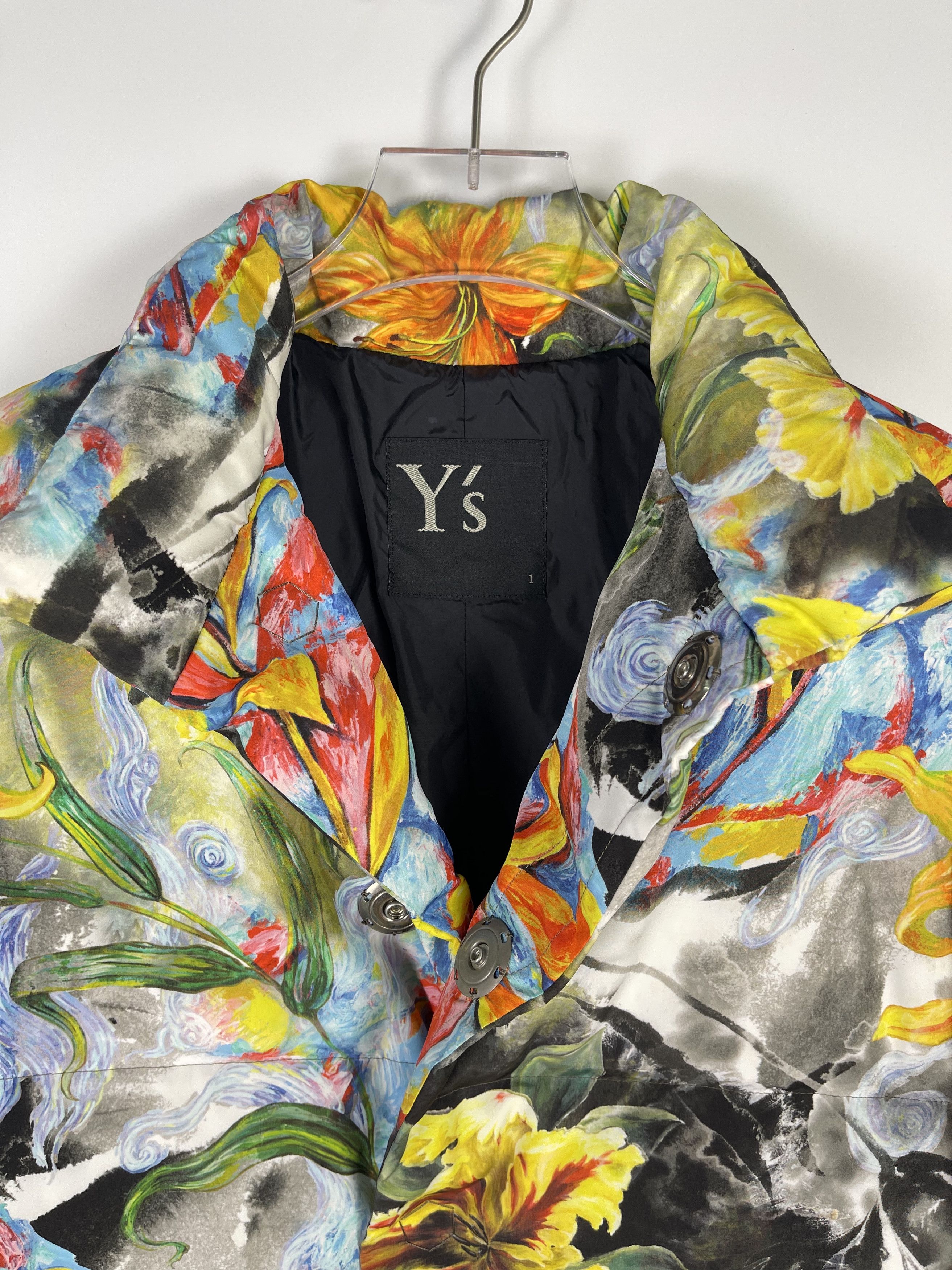 Y's × Yohji Yamamoto Y's Yohji Yamamoto All-over Floral Pattern Puffer Down Coat Size US L / EU 52-54 / 3 - 3 Thumbnail