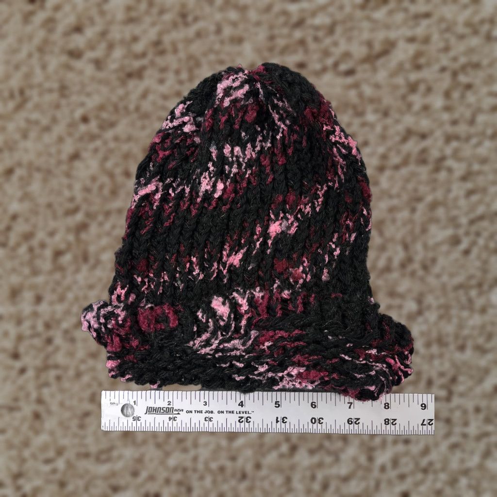 Pinko Beanie Toque Womens One Size Black Pink Spiral Stripe Knit Acrylic Snow Ski Size ONE SIZE - 1 Thumbnail