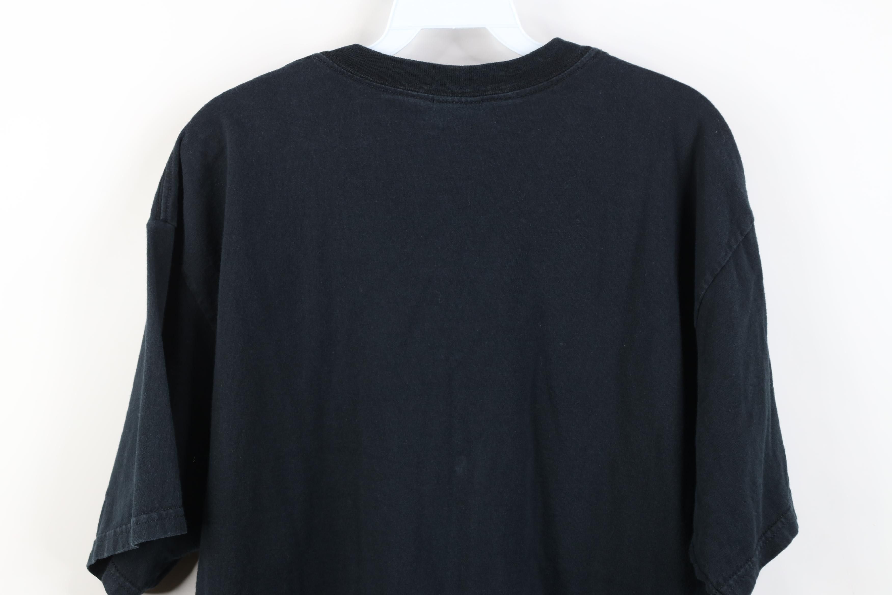 Vintage Vintage 90s Y2K Streetwear Heavyweight Cotton T-Shirt Black Size US L / EU 52-54 / 3 - 11 Thumbnail