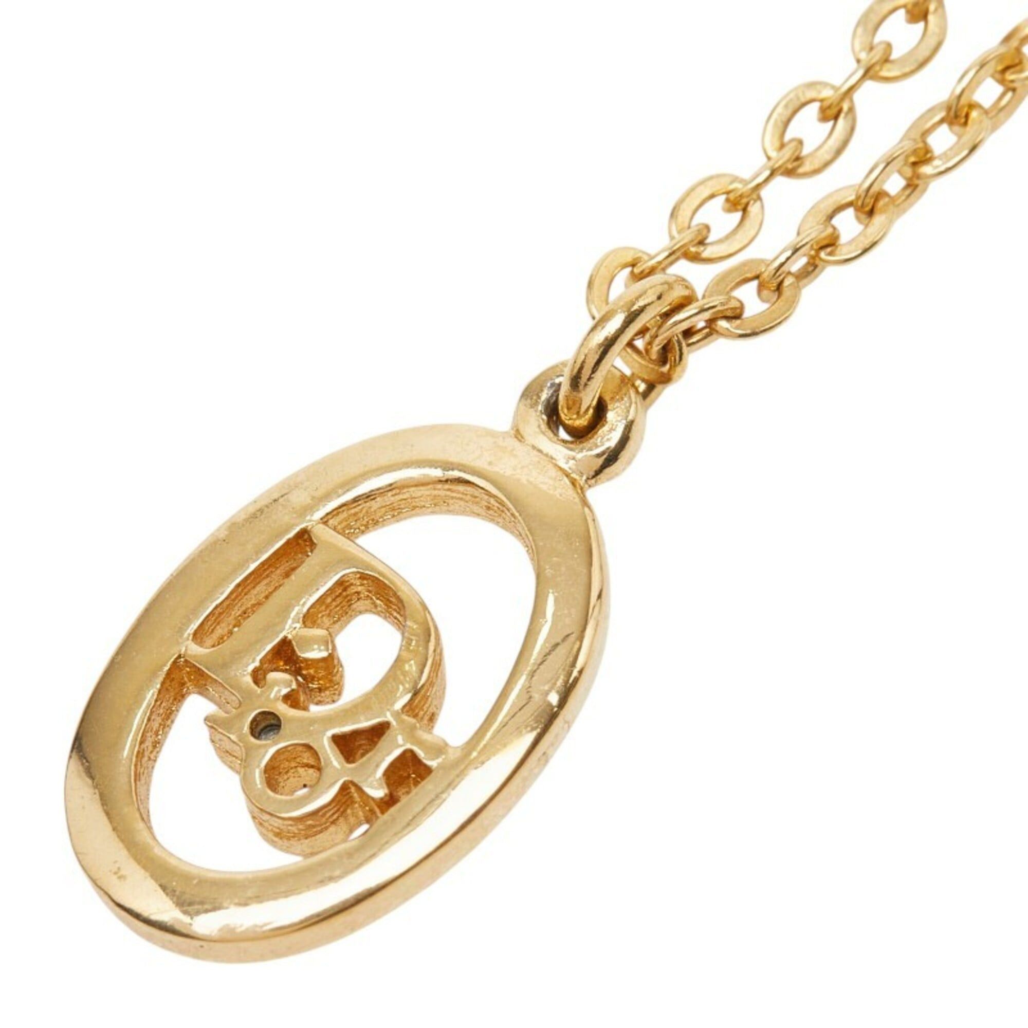 Dior Christian Dior Dior CD Logo Pendant Necklace, Gold Plated, Women's Size ONE SIZE - 1 Thumbnail
