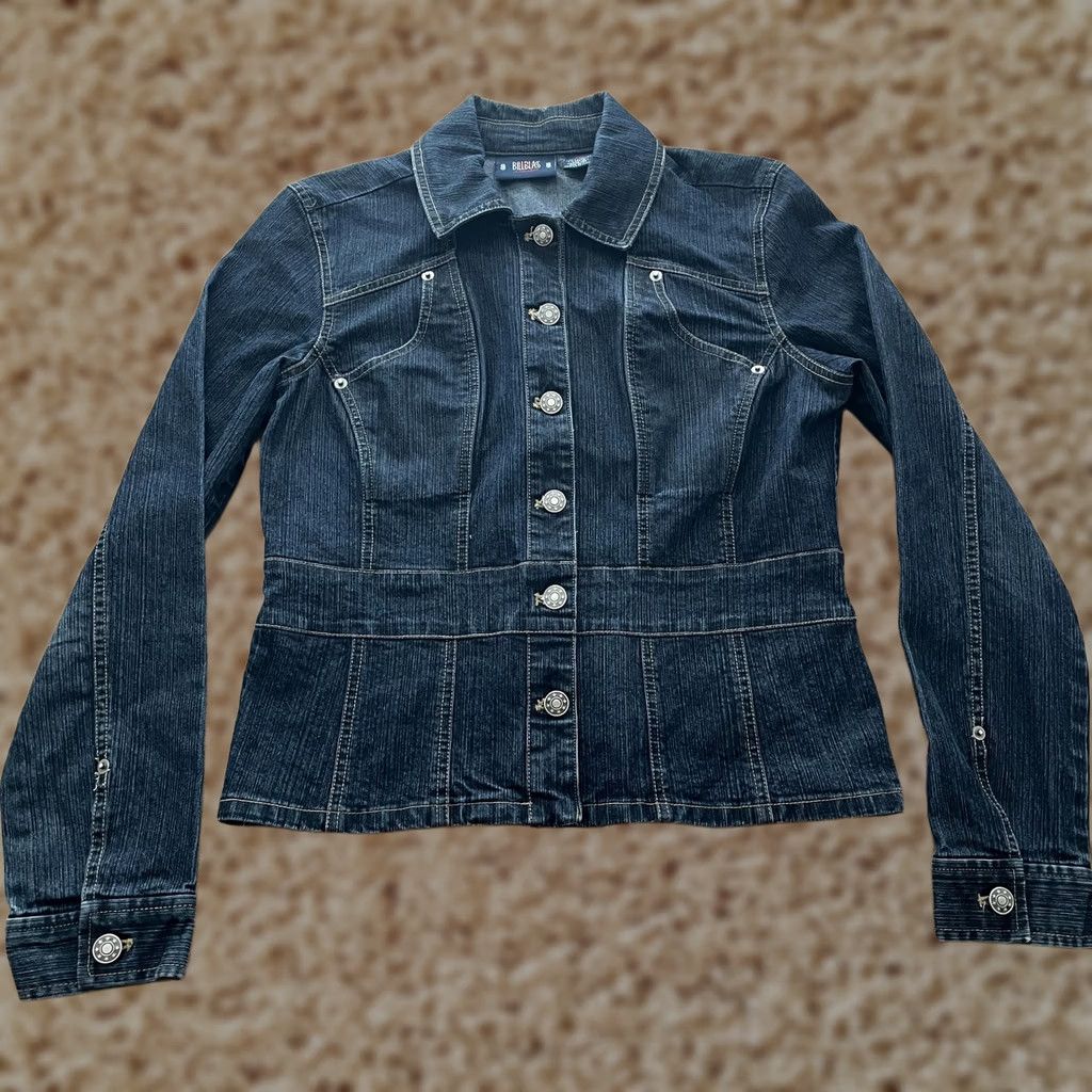 Bill Blass Bill Blass Jeanswear Jacket Womens Petite Medium Blue Denim Western Fitted PM Jacket Size 32" / US 10 / IT 46 - 1 Thumbnail