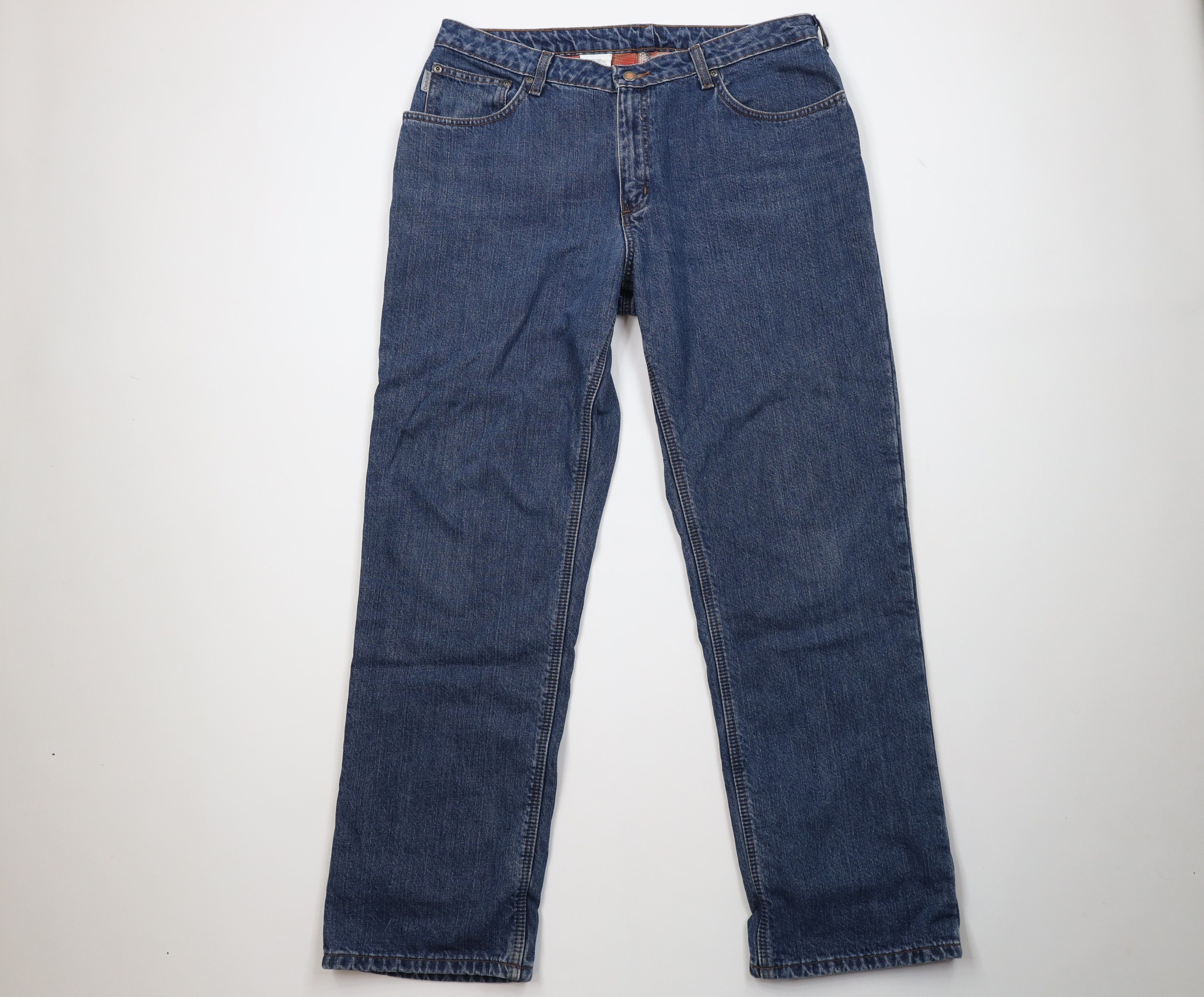 Carhartt Vintage Y2K Carhartt Lined Wide Leg Dungaree Jeans Blue Size 38" / US 16 / IT 52 - 2 Thumbnail