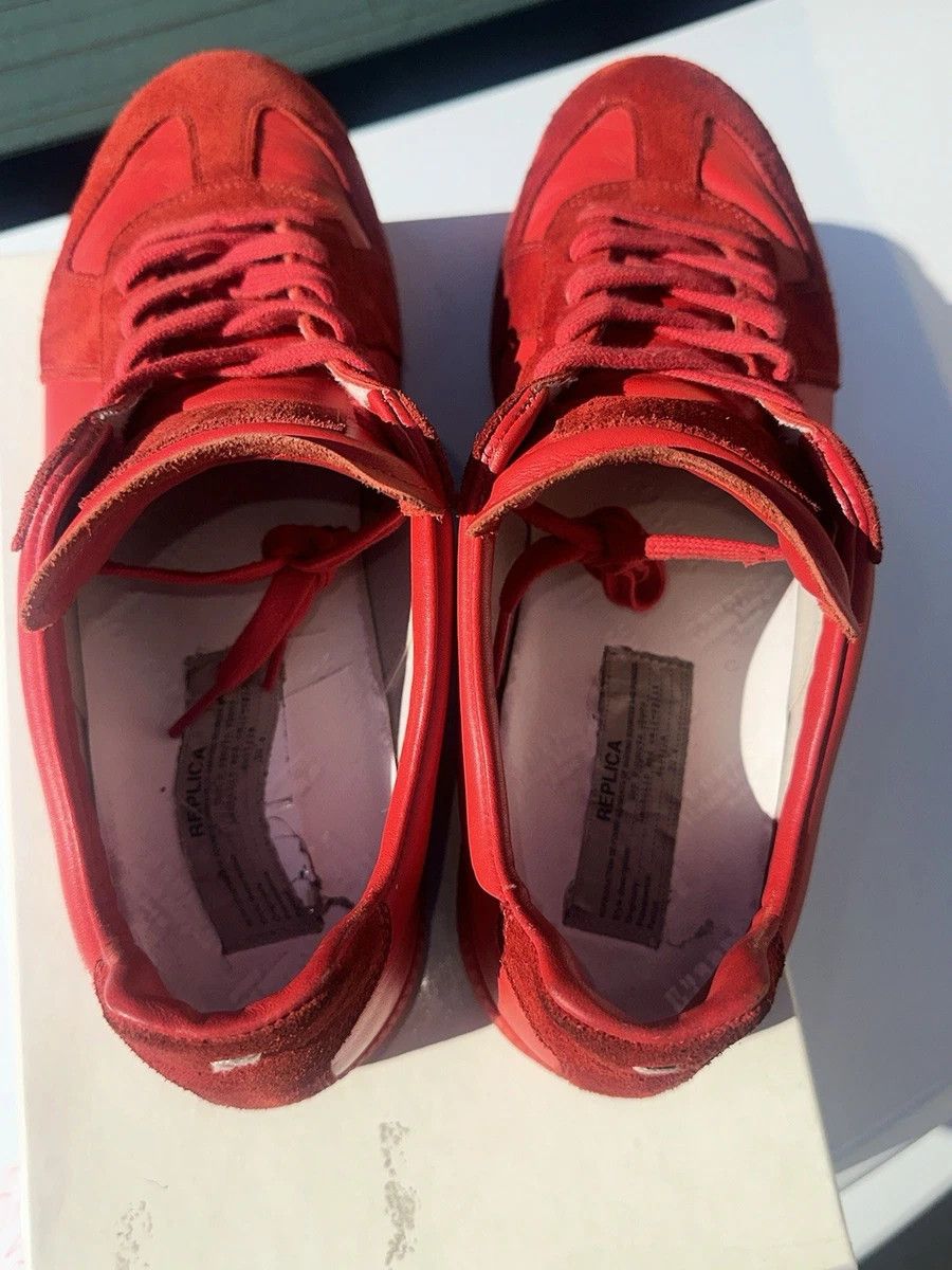Maison Margiela Maison Margiela GAT Replica Red 12 45 Leather Low Tops Size US 12 / EU 45 - 6 Thumbnail