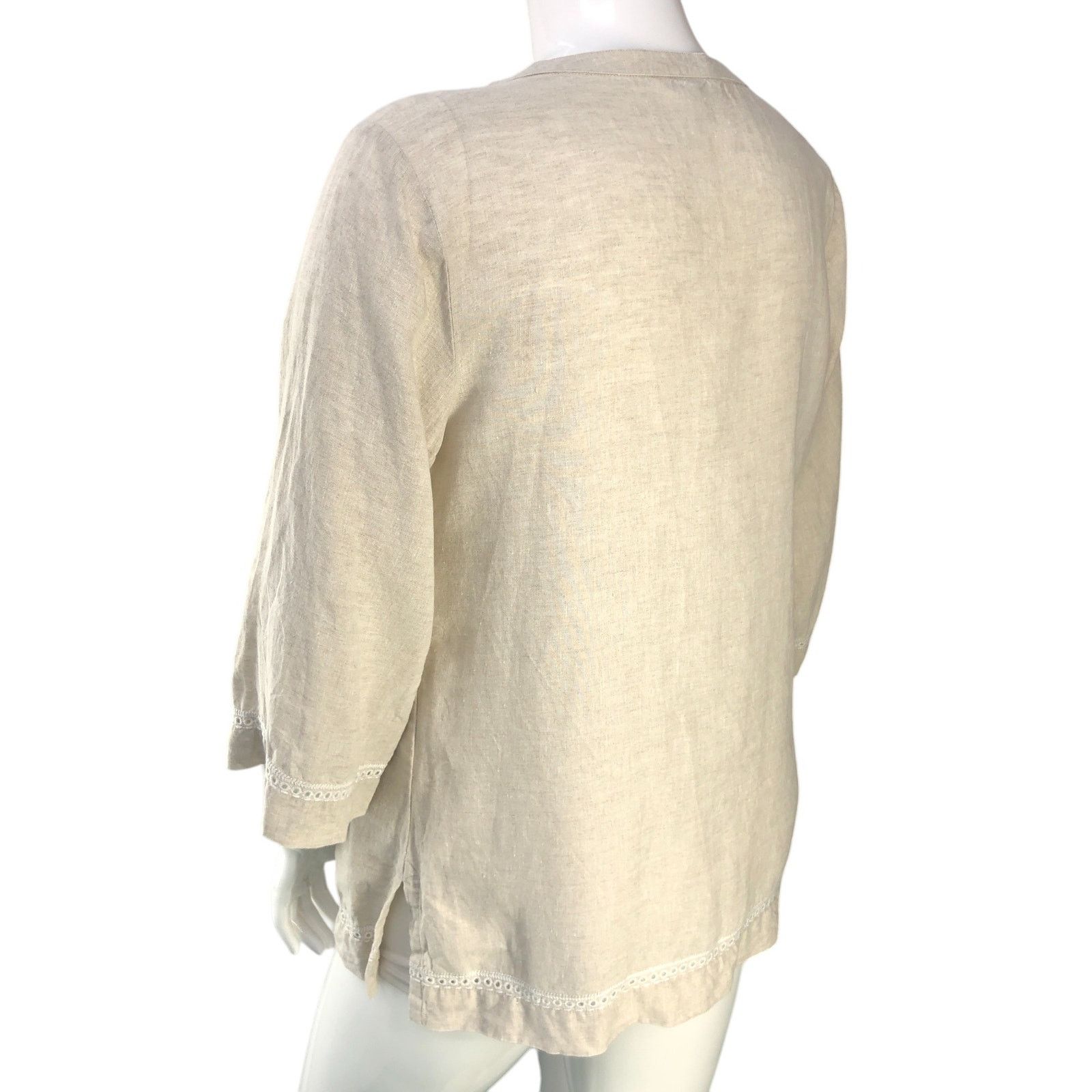 Tommy Bahama Tommy Bahama Size L Tunic Embroidered Beaded Linen TINY FLAW Size L / US 10 / IT 46 - 8 Thumbnail
