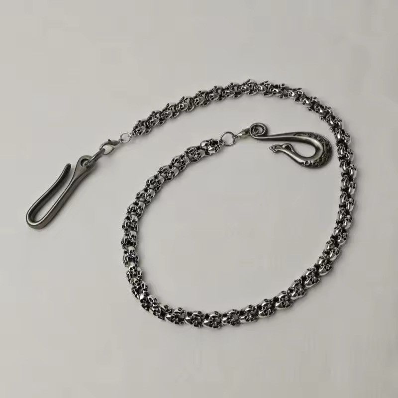 Vintage Retro Skull Head Pattern Wallet Pant Chain Size ONE SIZE - 5 Thumbnail