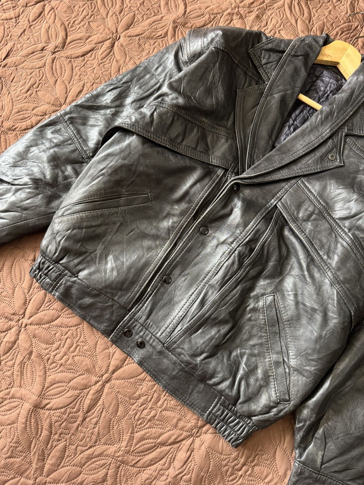 If Six Was Nine Vintage 90s MARPEL LEATHER DOUBLE COLLAR JACKET MOTORCYCLE Size US M / EU 48-50 / 2 - 4 Thumbnail