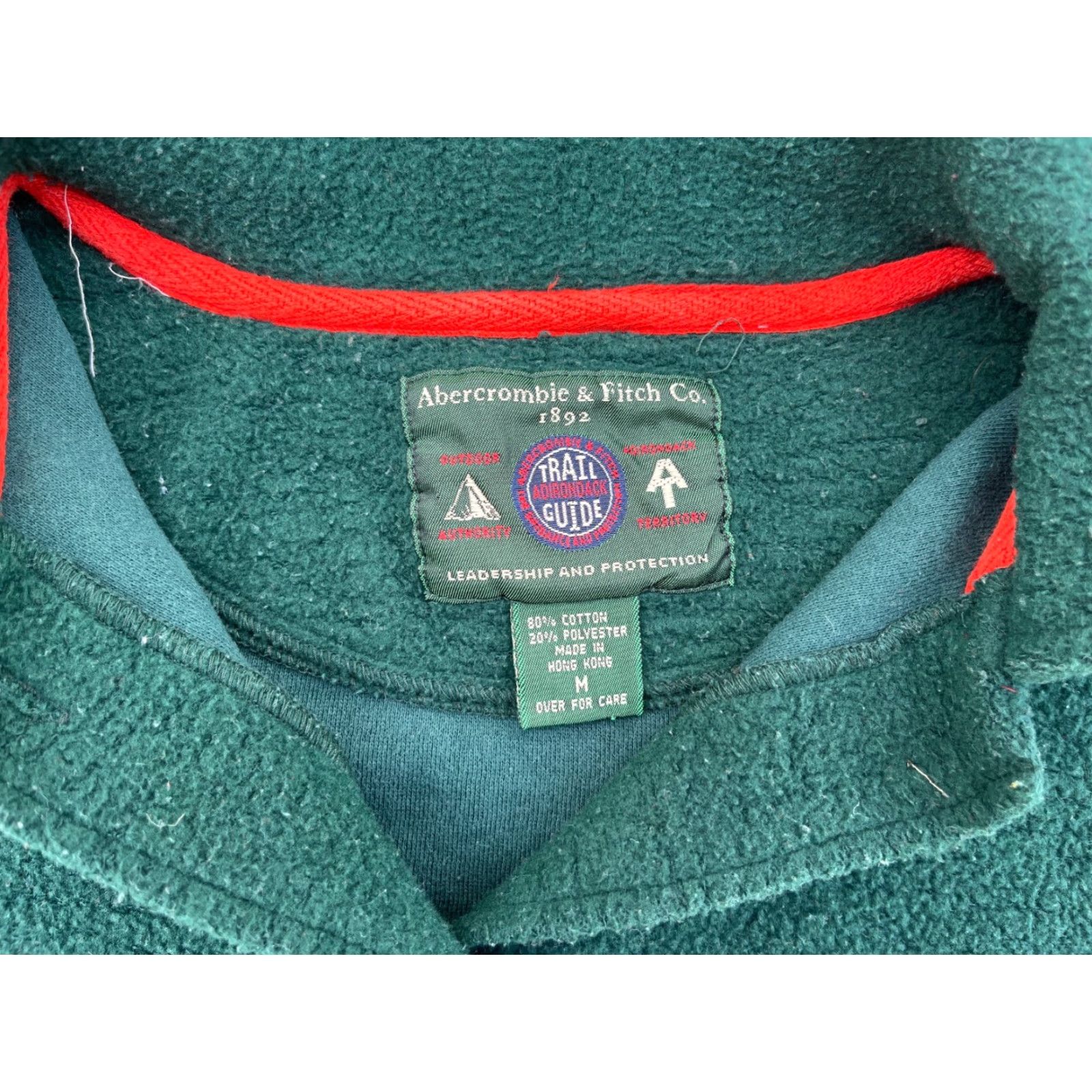 Abercrombie & Fitch VINTAGE Abercrombie & Fitch Adirondack Trail Guide Fleece Shirt Mens M Green 90s Button-Up Pocket Size US M / EU 48-50 / 2 - 5 Thumbnail