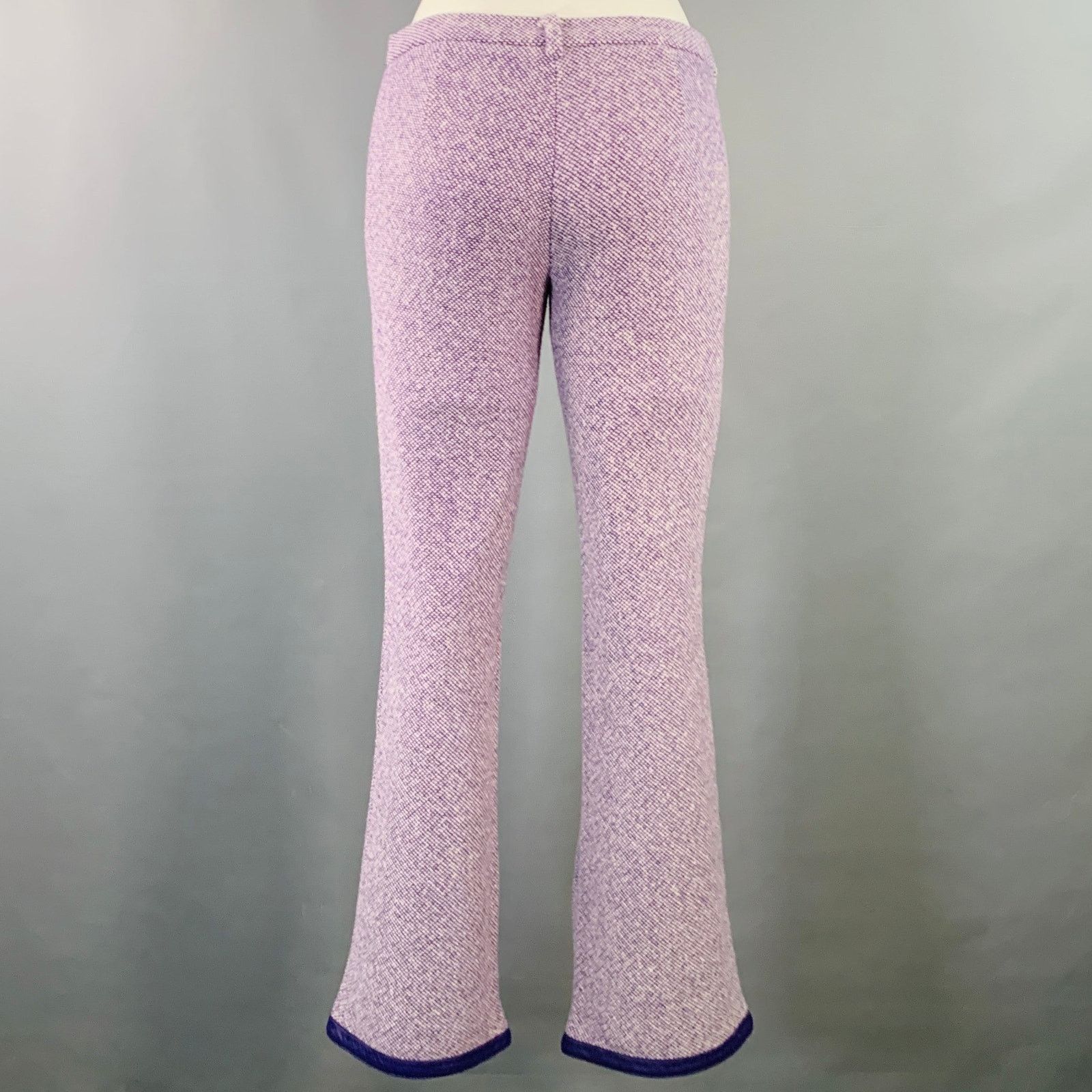Dolce & Gabbana D&G by DOLCE & GABBANA Purple Wool Woven Flared Dress Pants Size 42" / US 20 - 3 Thumbnail